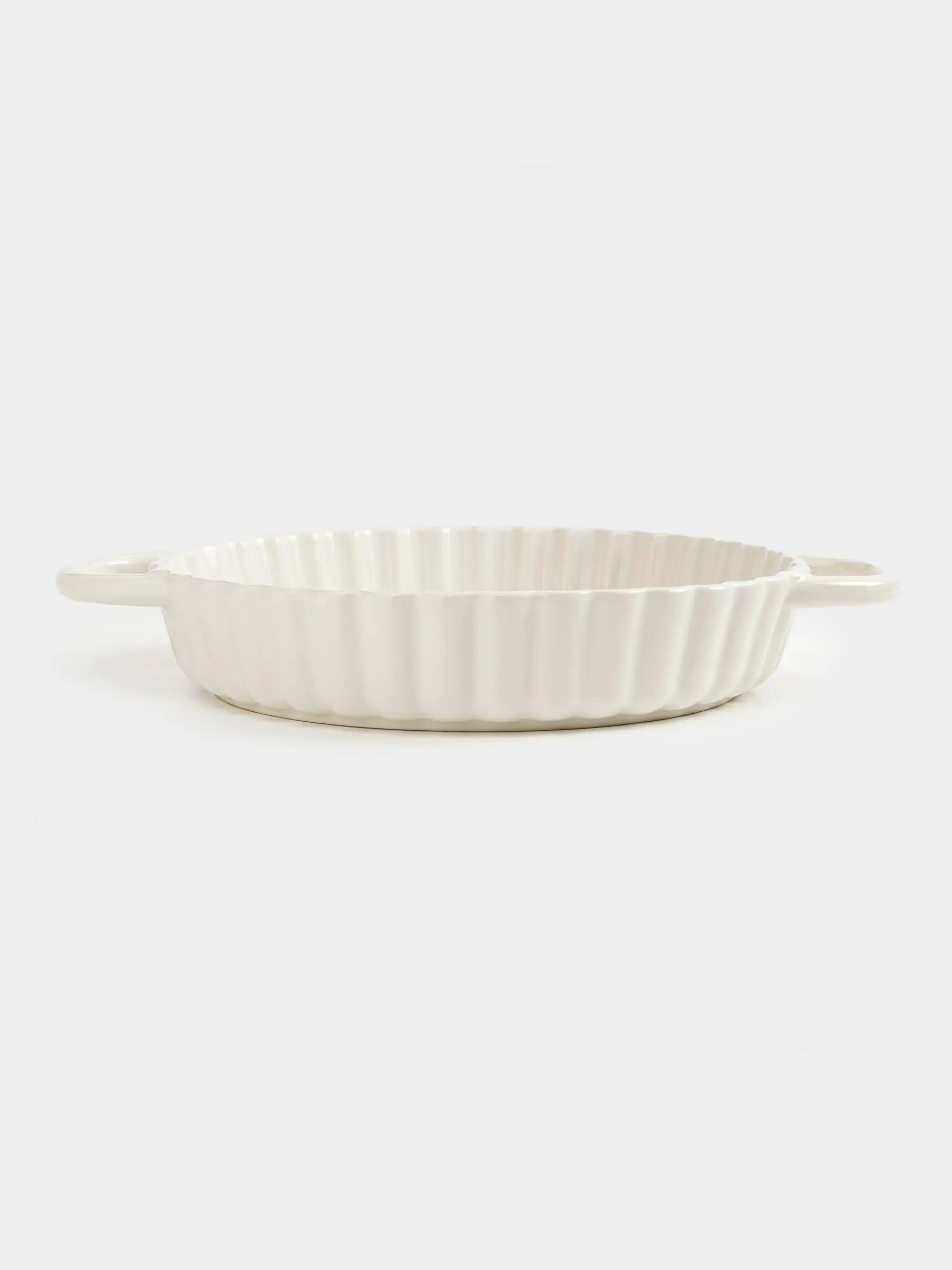 Baking dish, 25 cm, ceramic, round, milky, Cakes ivory