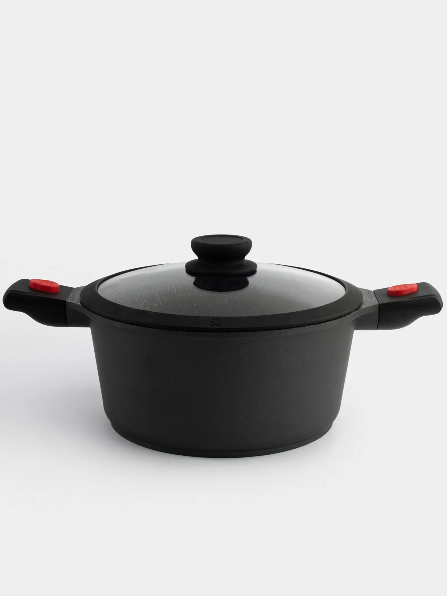 Pot, 24 cm, 4.5 l, with lid, removable handles, coated, aluminum, Solution Red 2