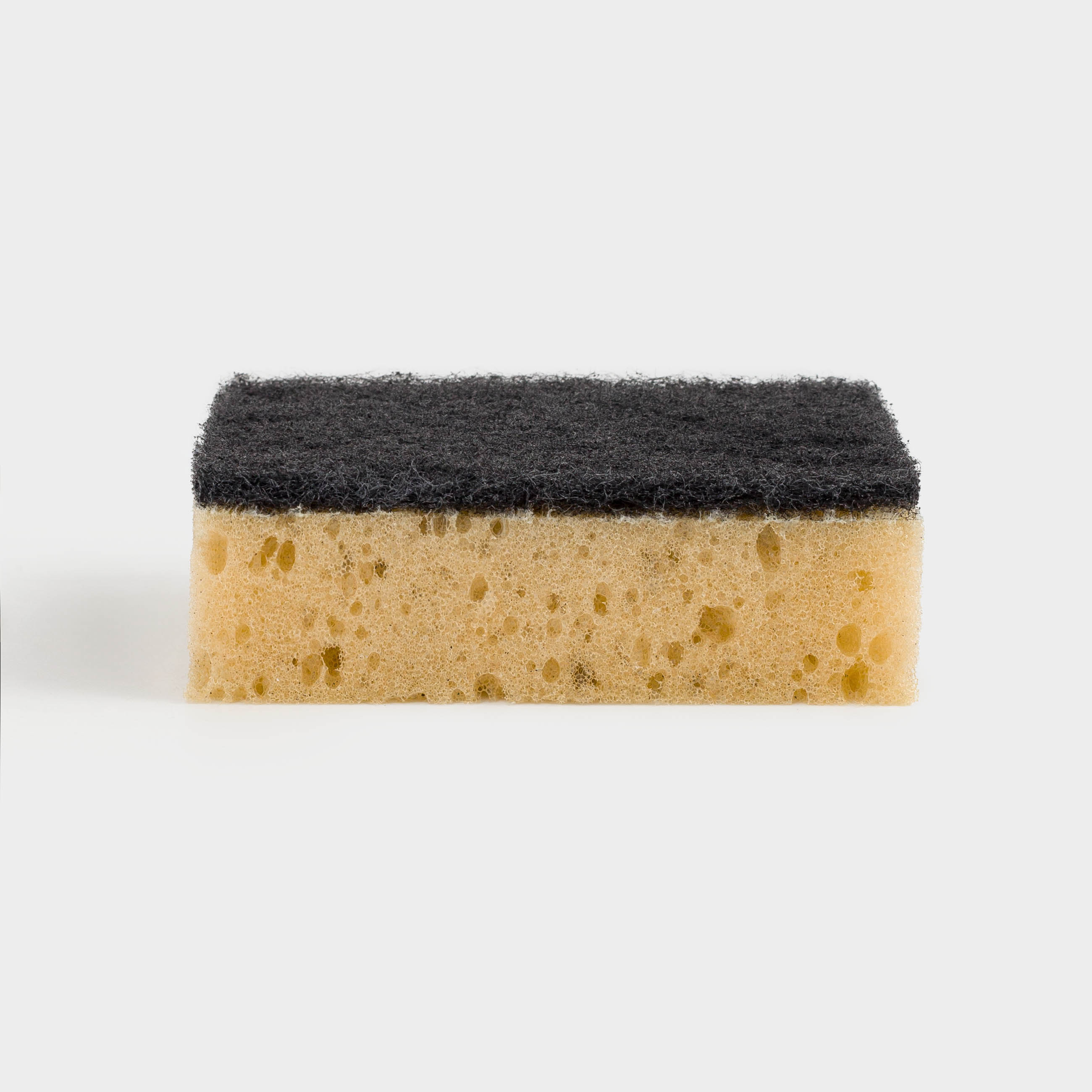 Dish washing sponge, 10x7 cm, 5 pcs, foam rubber / abrasive, black and beige, Black clean
