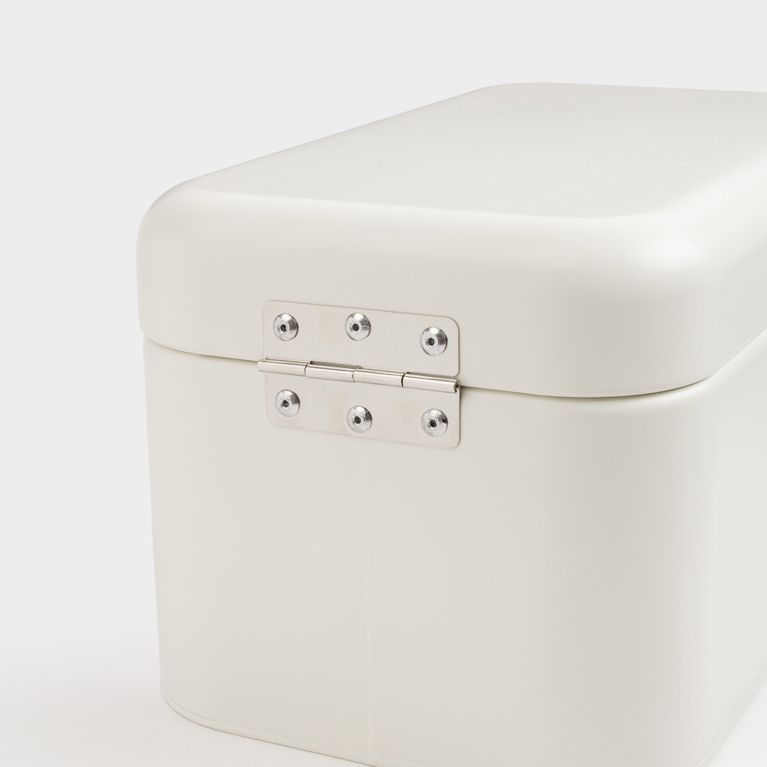 Bread box, 32x18x16 cm, metal / wood, rectangular, milky, Course