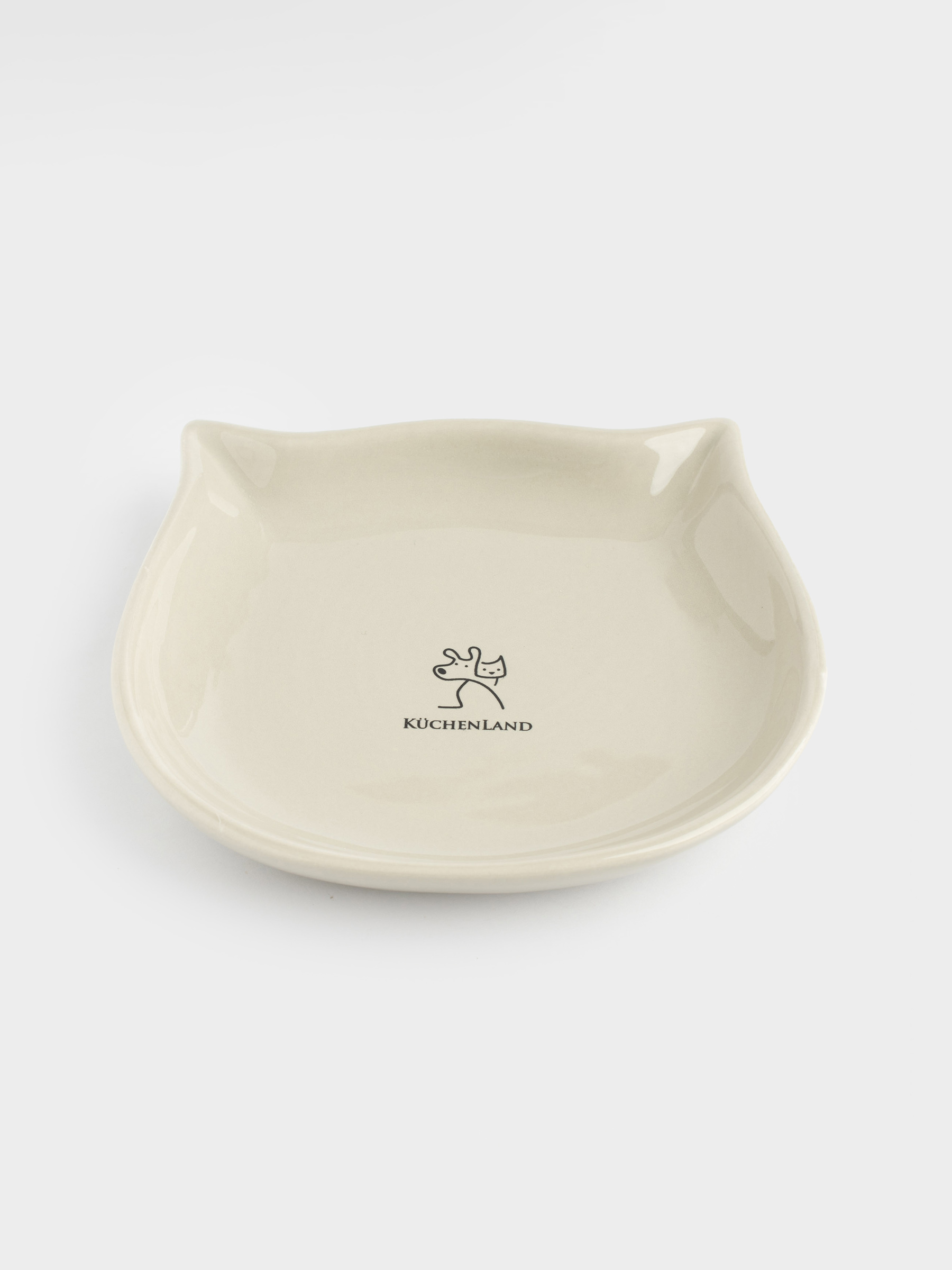 Pet bowl, 14x13 cm, 100 ml, flat, ceramic, grey, Cat, Whiskers, image-3