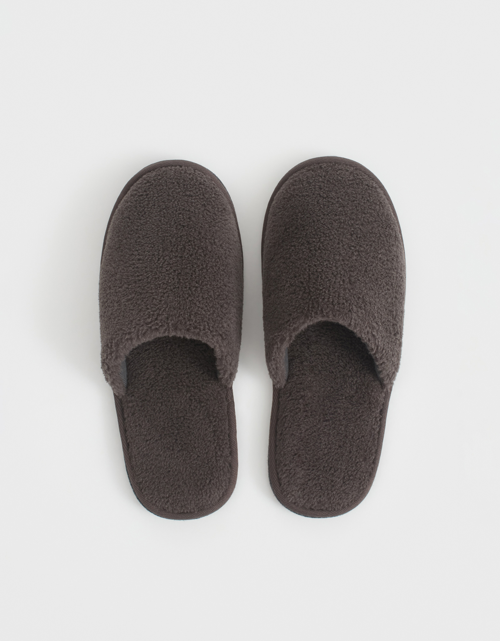 Men's slippers, homewear, size 40-41, faux fur, dark grey, Plush, image-1