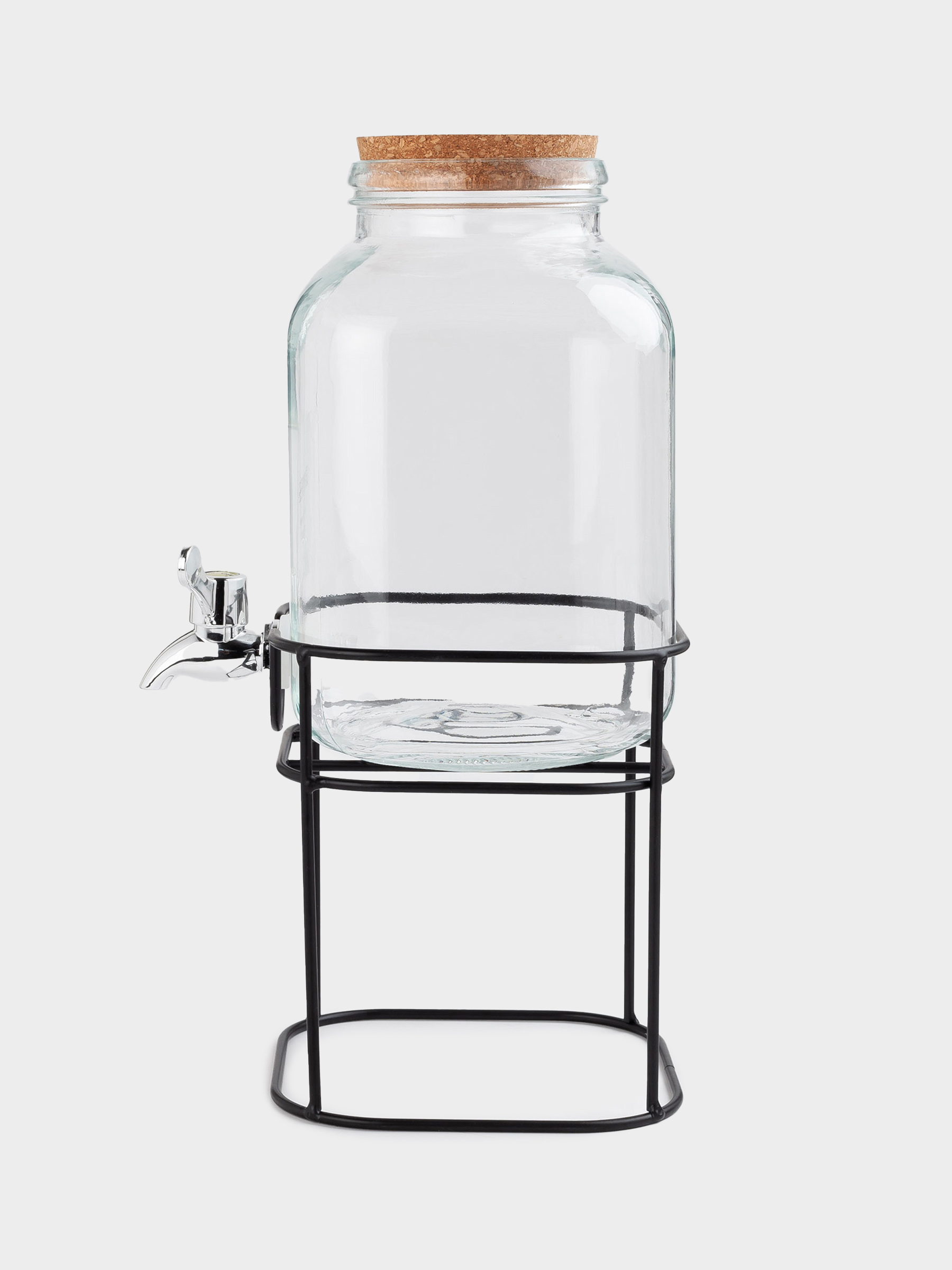 Beverage dispenser, 3 L, Stand, Glass / cork / metal, Clear font, image-3
