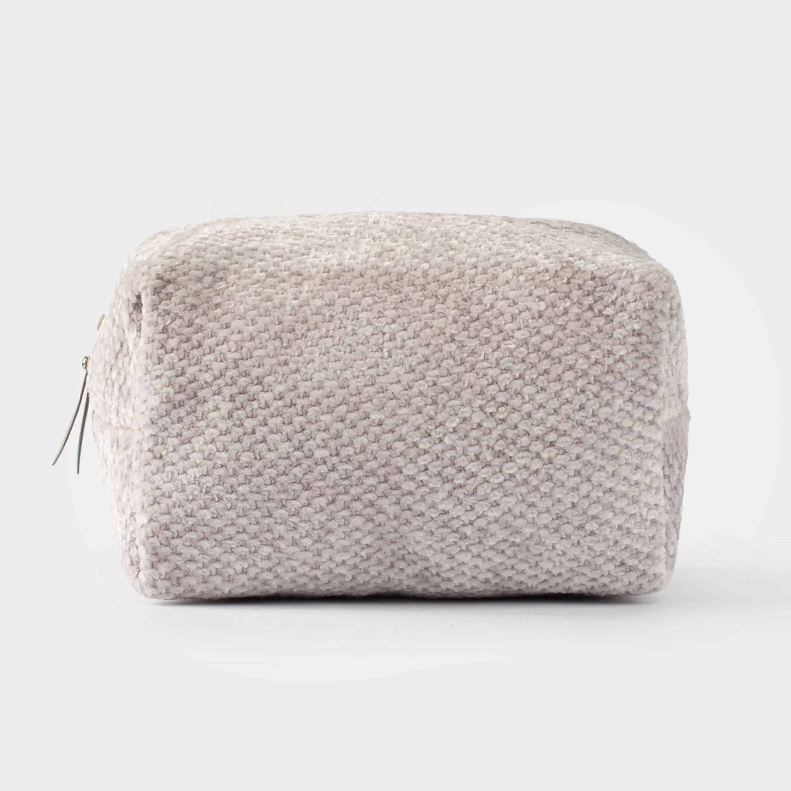 Cosmetic bag, 20x13 cm, chenille / lurex, beige, Chenill