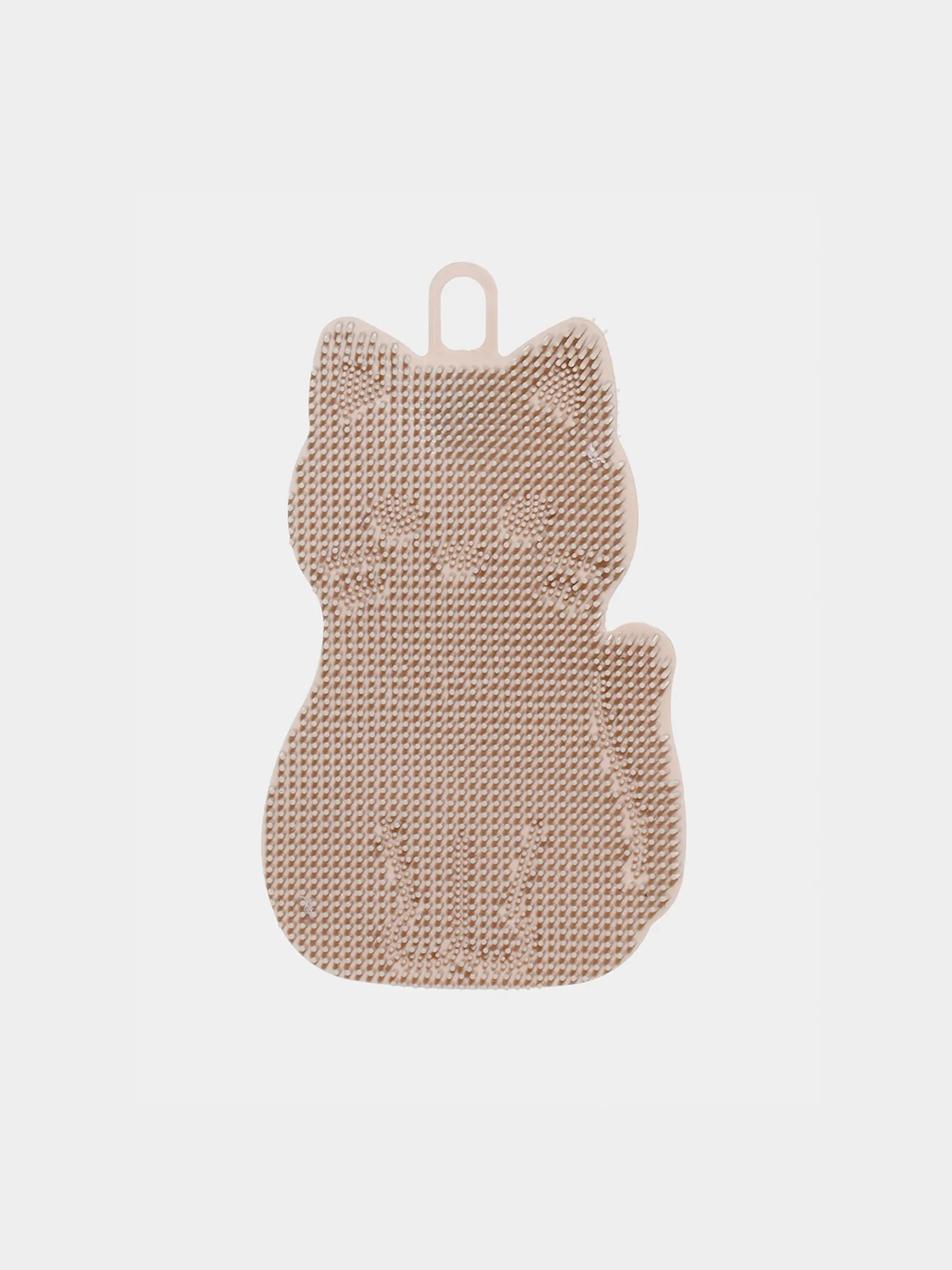 Dish washing sponge, 14 cm, Silicone, Beige, Cat, Manny