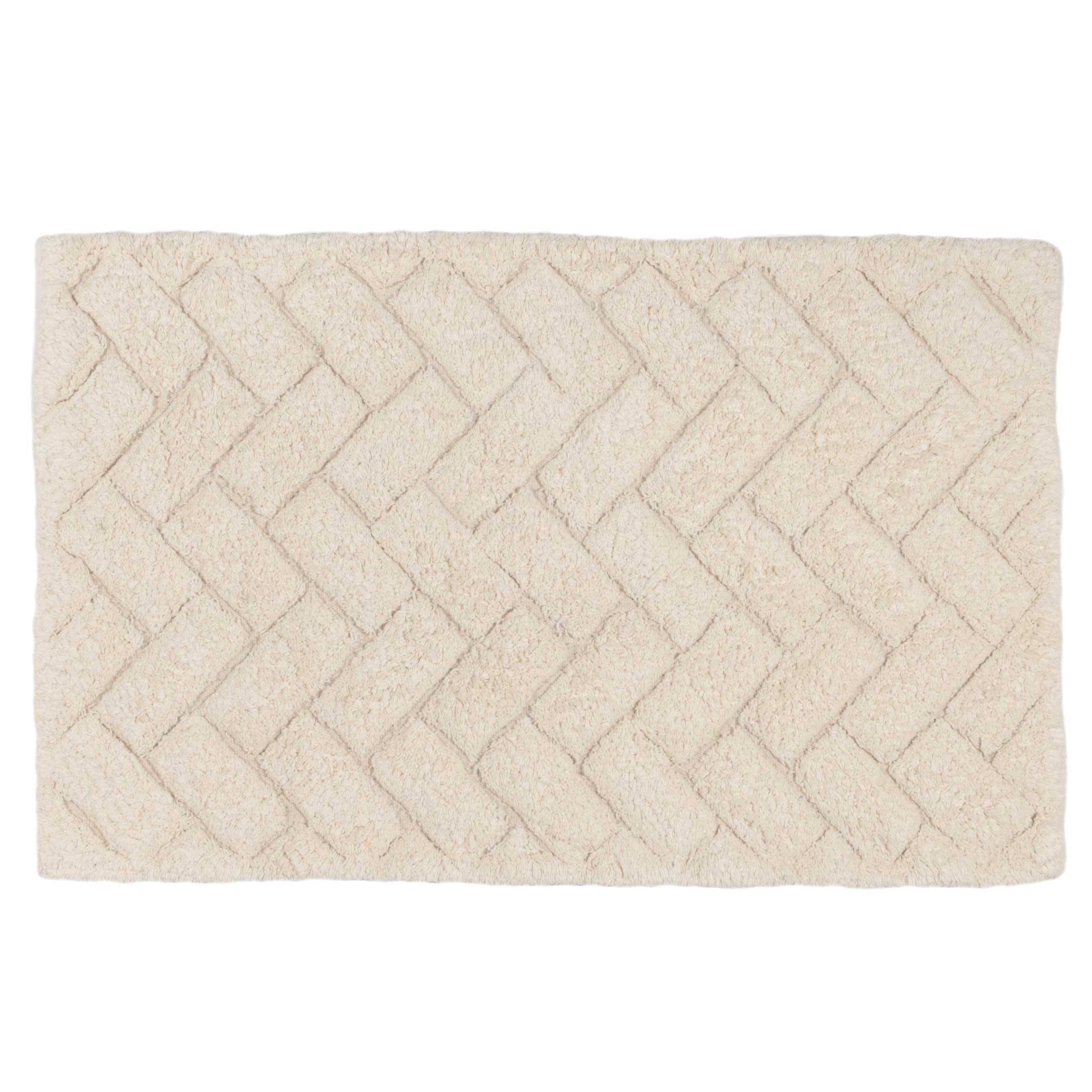 Bathroom mat, 50x80 / 50x50 cm, 2 pcs, Anti-slip, Cotton, Milk, Neutral, image-5
