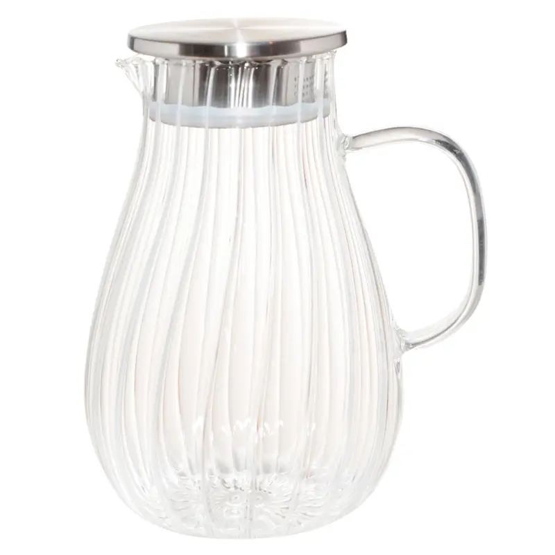 Jug, 1,8 l, with filter cap, used glass / steel, Camellia ,image-0
