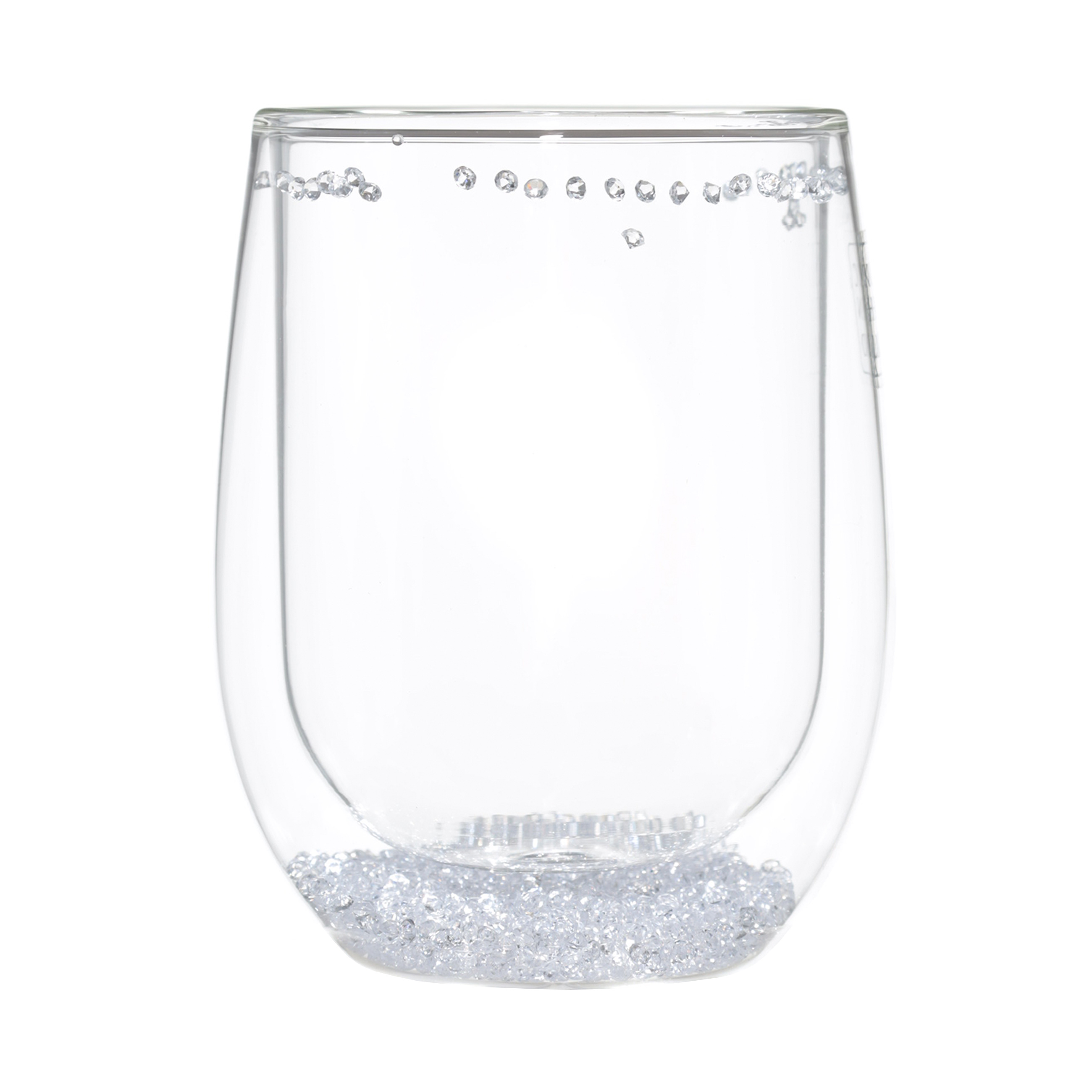 Glass, 11 cm, 300 ml, 2 pcs, B glass, with crystals inside, Air decor, image-1