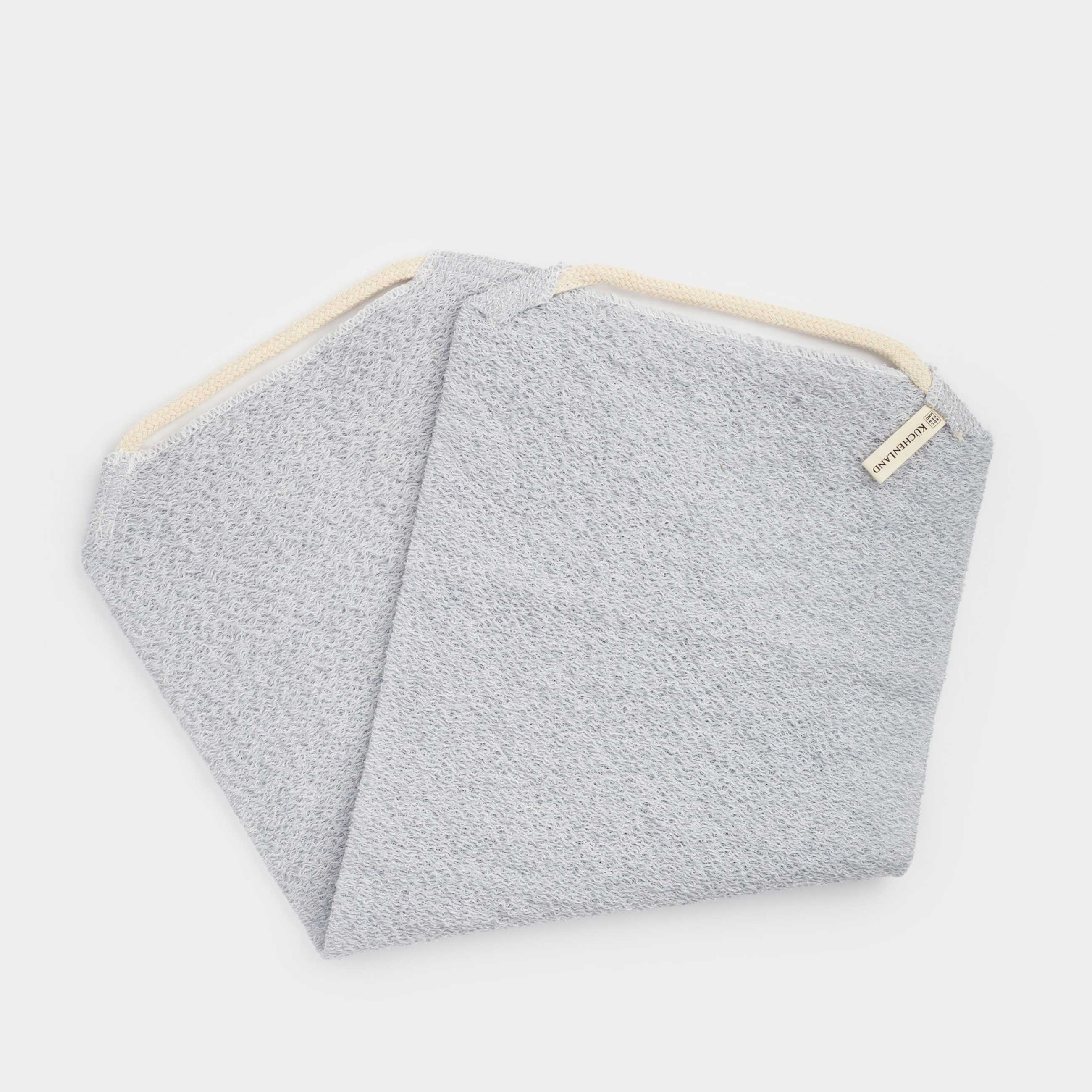 Washcloth-tape for washing the body, 45x21 cm, nylon / cotton, gray-blue, Unique spa, image-0