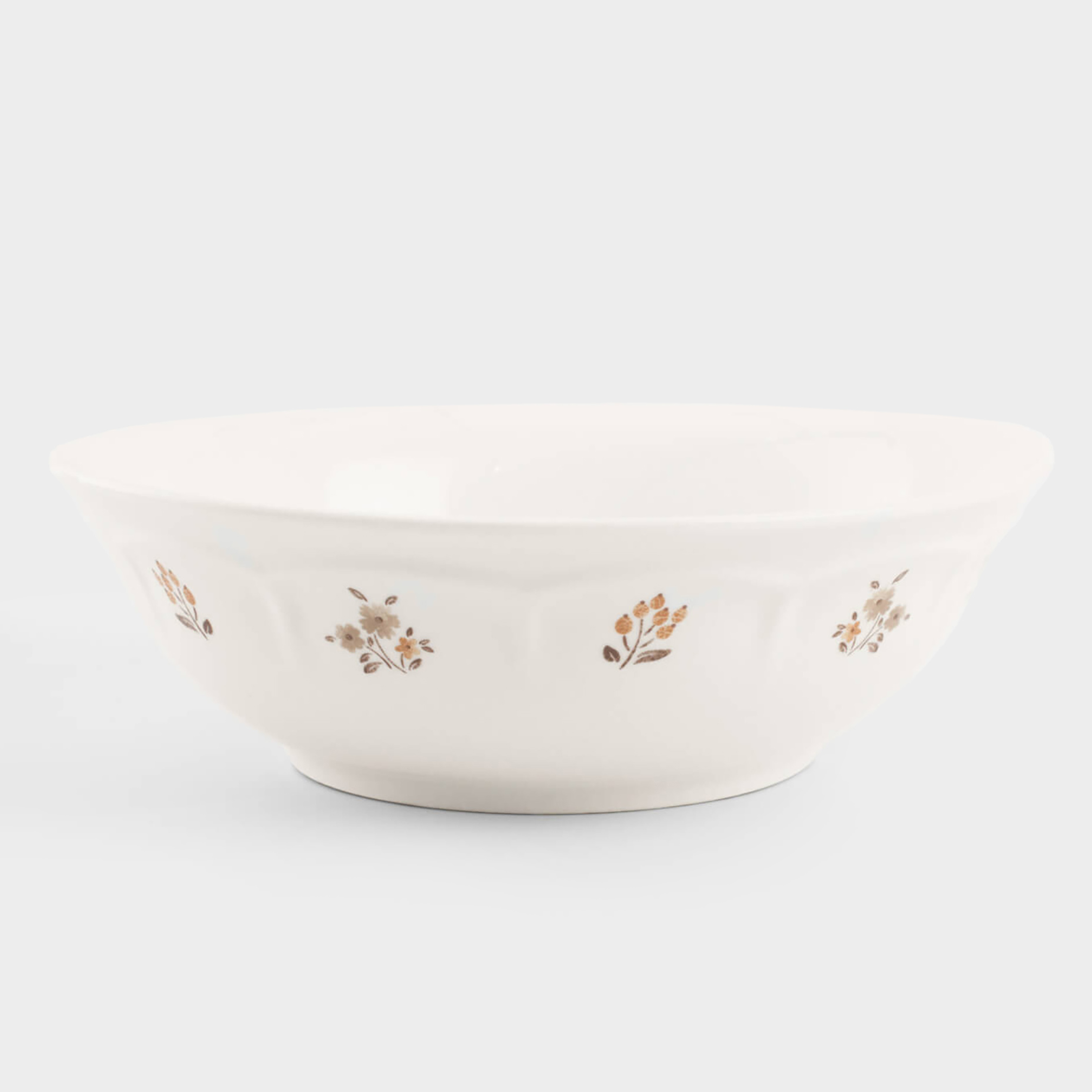 Salad bowl, 23x7 cm, 1.45 l, porcelain N, white, vintage flowers, La flore, image-0
