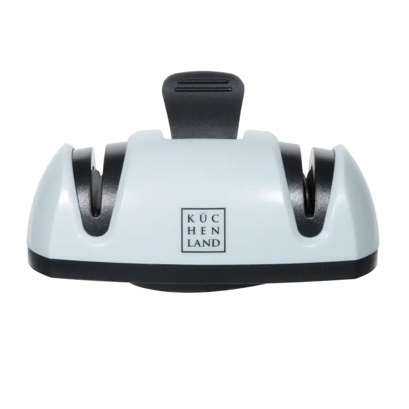 Knife sharpener, 11 cm, with two types of sharpening, grey, Lemsen ,image-0