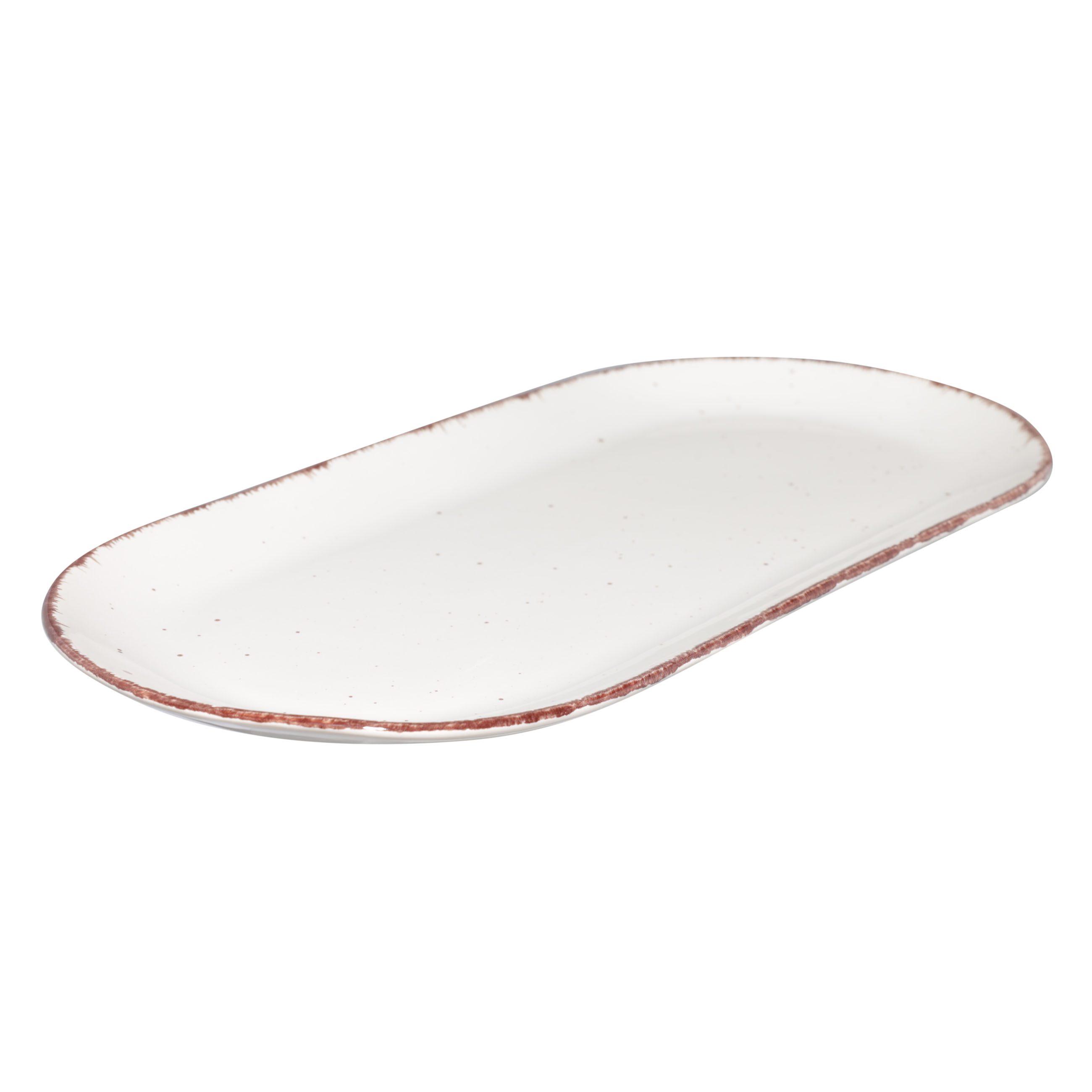 Dish, 37x18 cm, ceramic, oval, beige, Speckled, Speckled