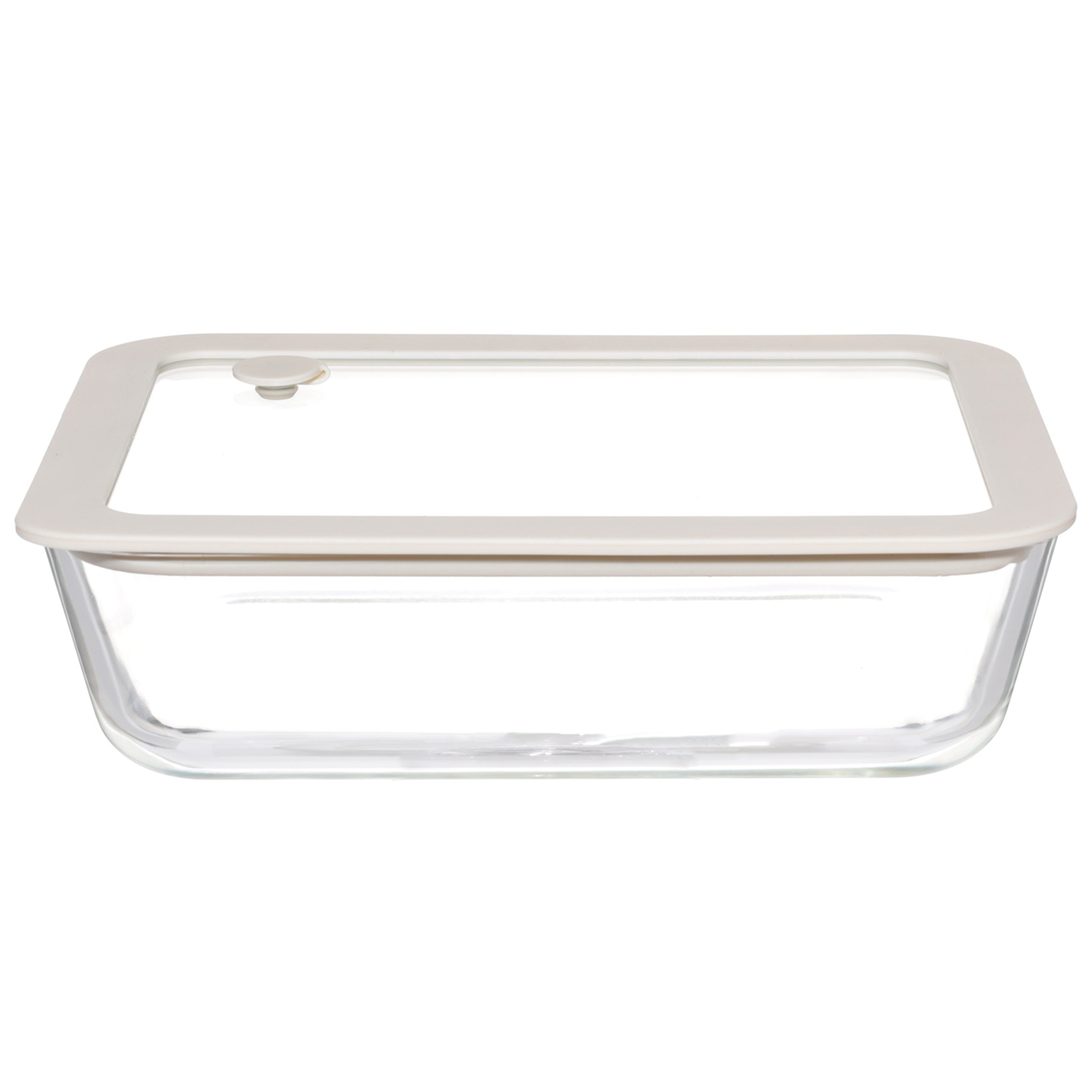 Container, 1,4 l, with valve, glass T / silicone, rectangular, beige, Verre, image-0