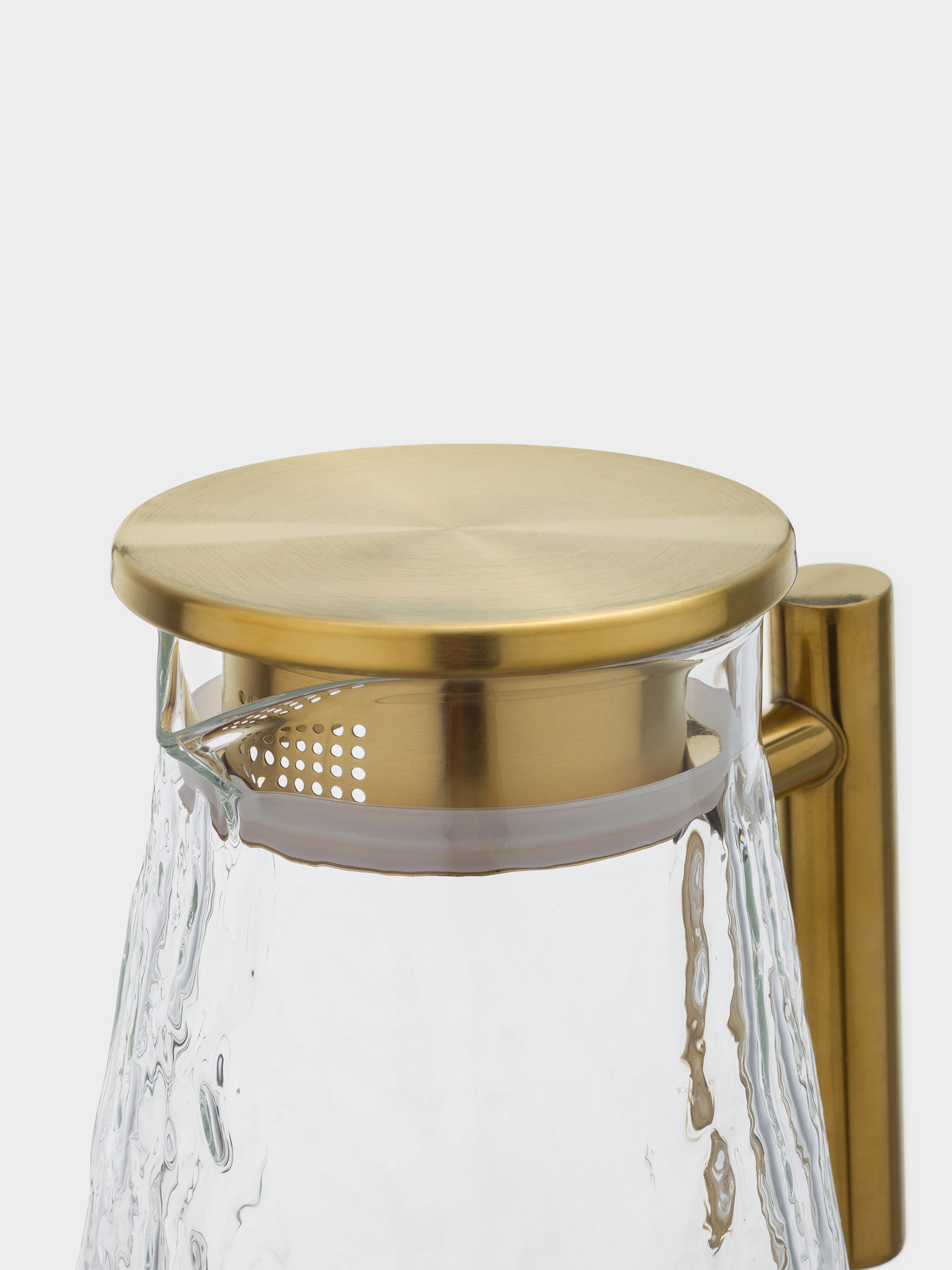 Jug, 1.8 l, with lid, glass / metal, golden, Glacial gold, image-3