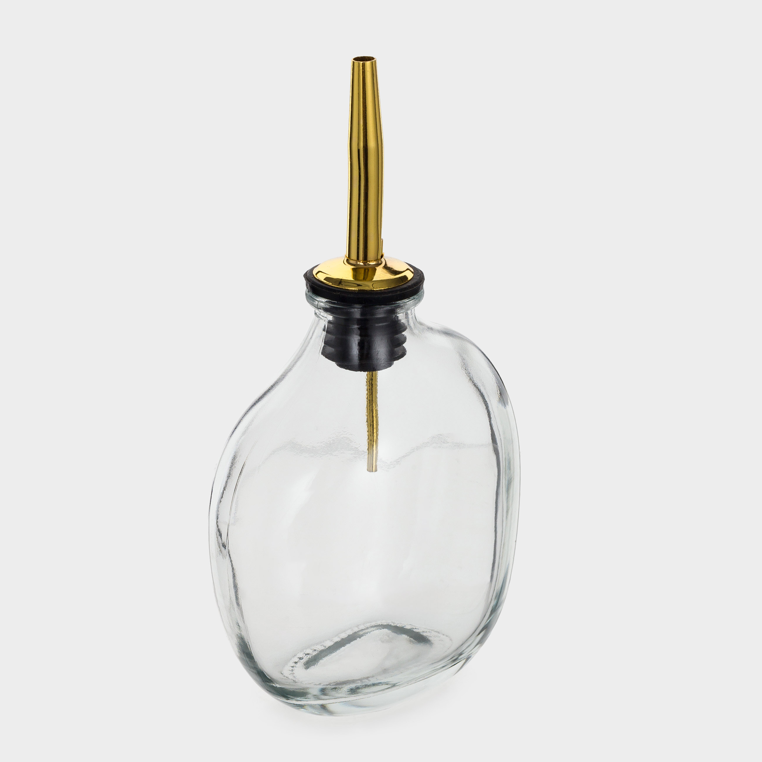 Oil or vinegar bottle, 250 ml, with dispenser, glass / metal, Classic gold