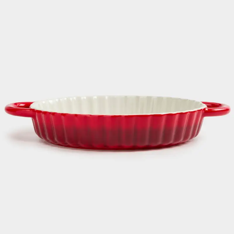 Baking dish, 28 cm, ceramic, round, burgundy, Gradient, Cakes gradient