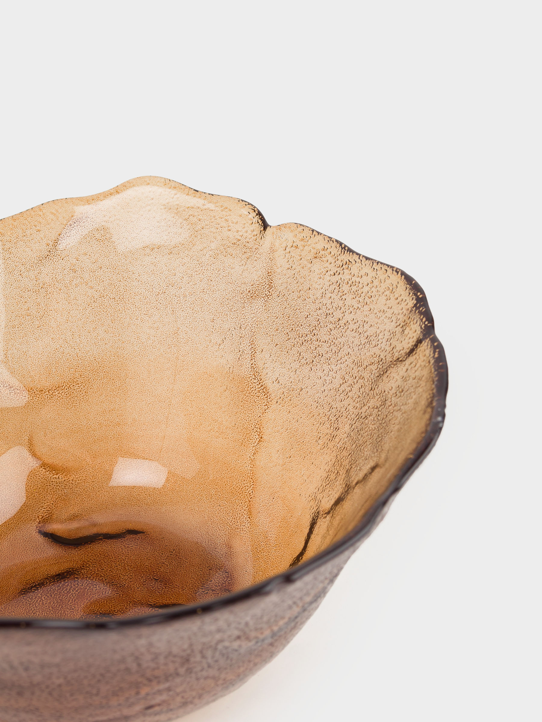 Salad bowl, 17x8 cm, ml, glass, amber, Glacial color, image-2