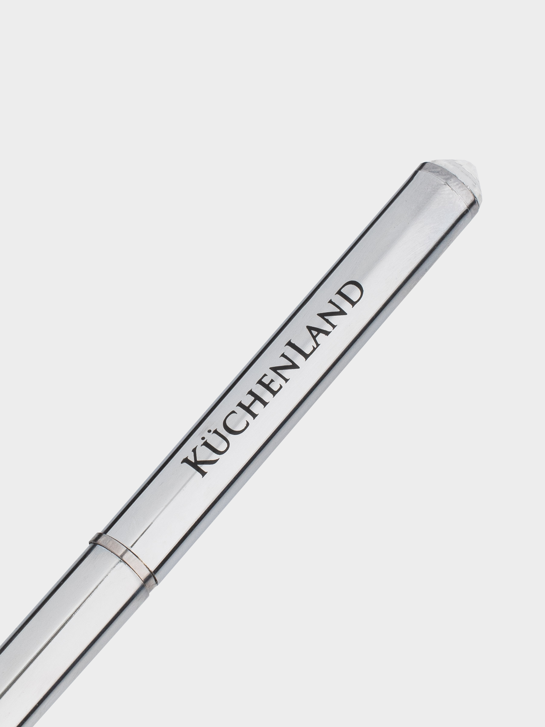 Ballpoint pen, 13 cm, with crystal, metal, silver, Draw, image-3