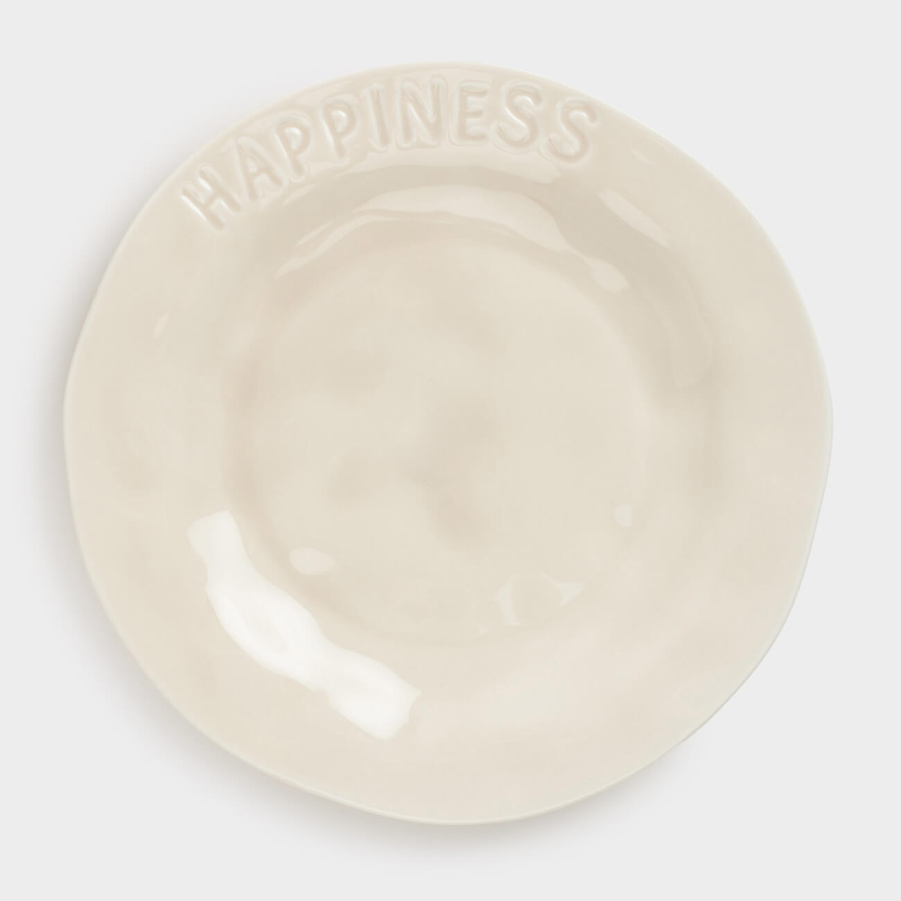 Dessert plate, 20 cm, porcelain P, dairy, Happiness, Crumple words