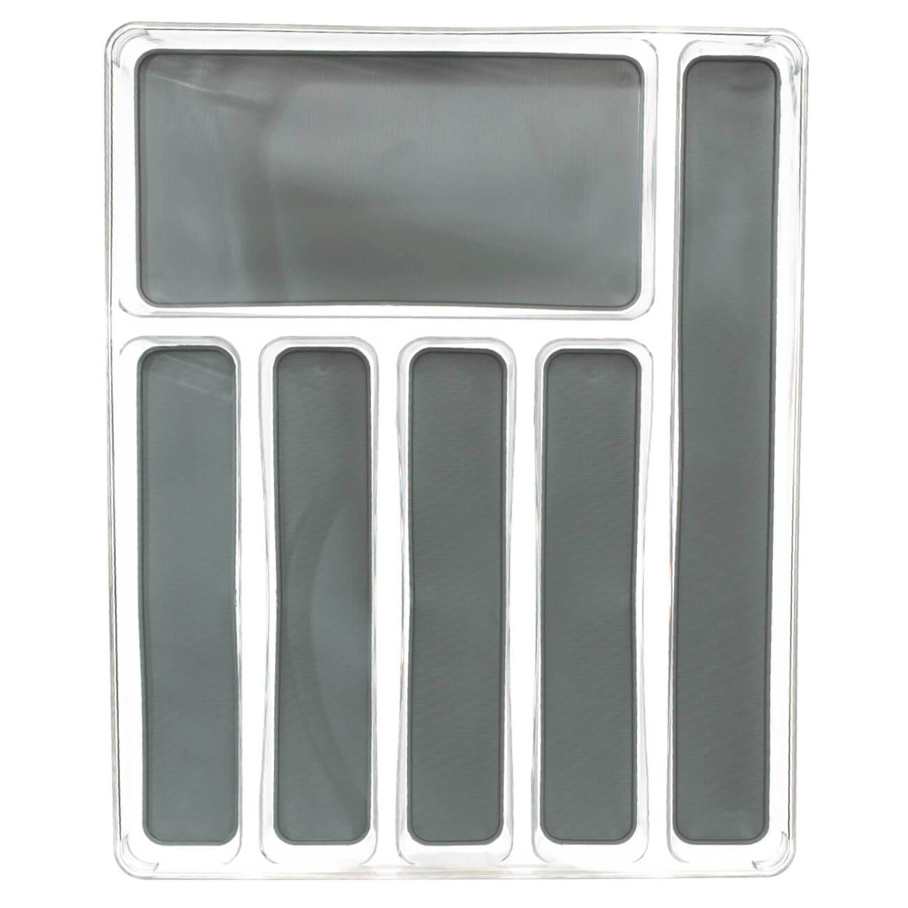 Cutlery tray, 40x32 cm, 6 compartments, removable linings, plastic / rubber, Non-slip new