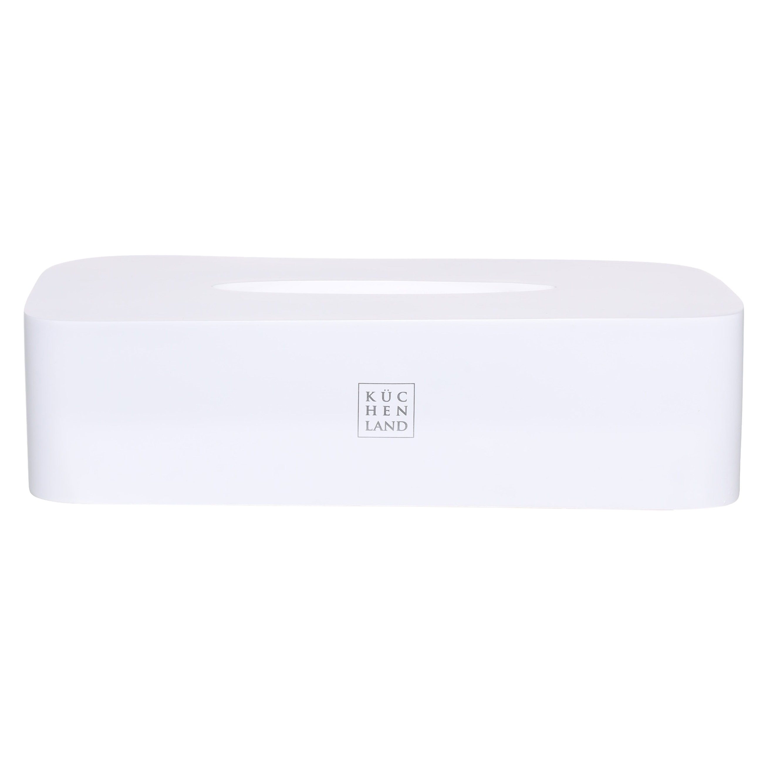 Paper napkin box cover, 26x13 cm, polyresin, white, Vesta, image-0