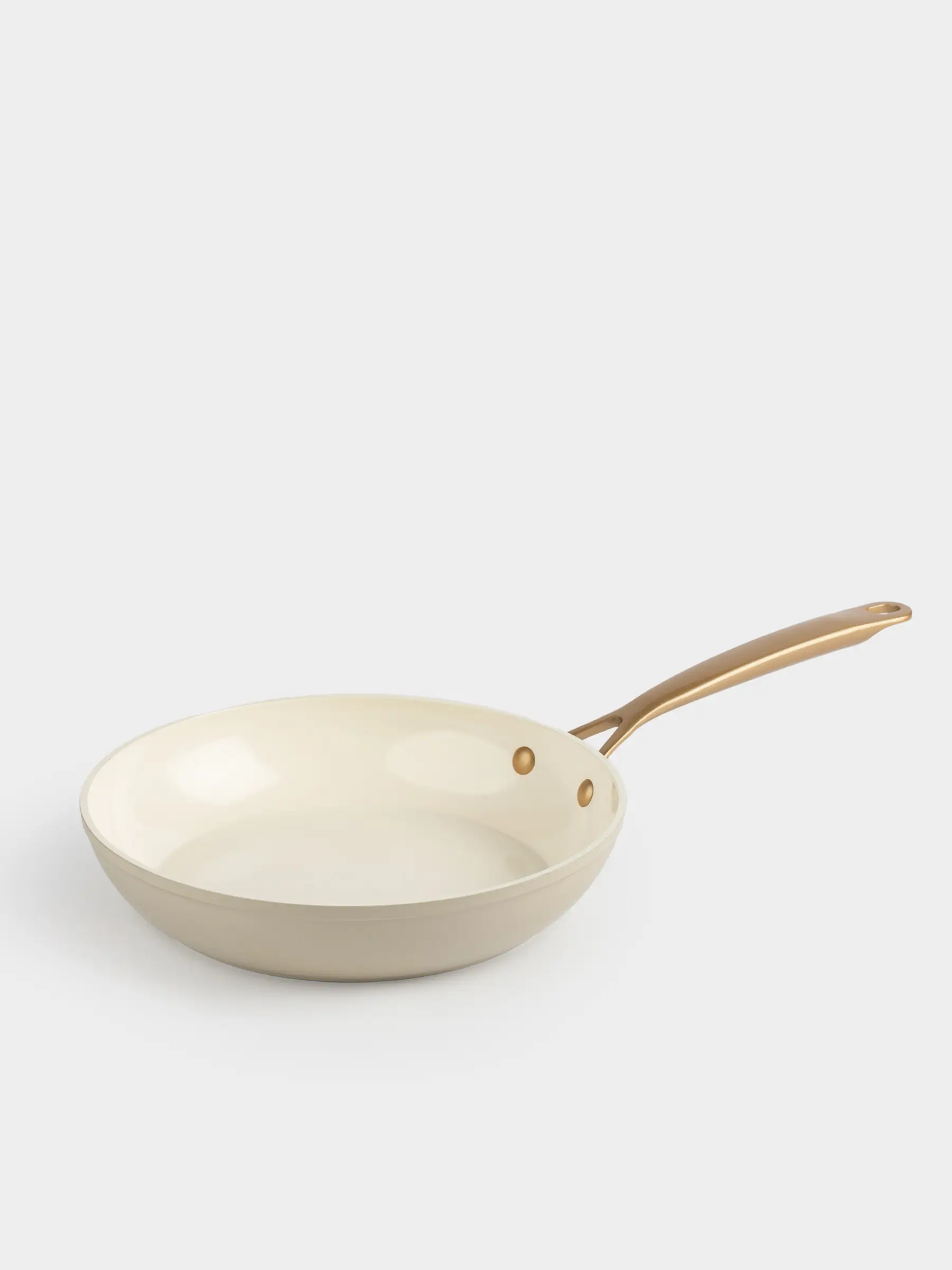 Frying pan, 24 cm, coated, aluminum, milky, Piatto gold