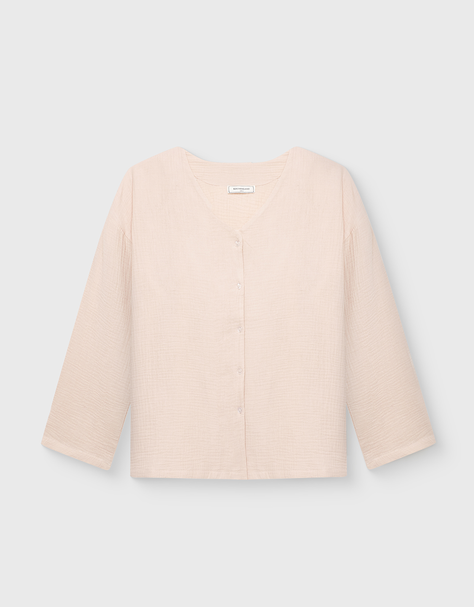 Women's shirt, homewear, size S, with long sleeves, muslin, milky, Allison, image-5