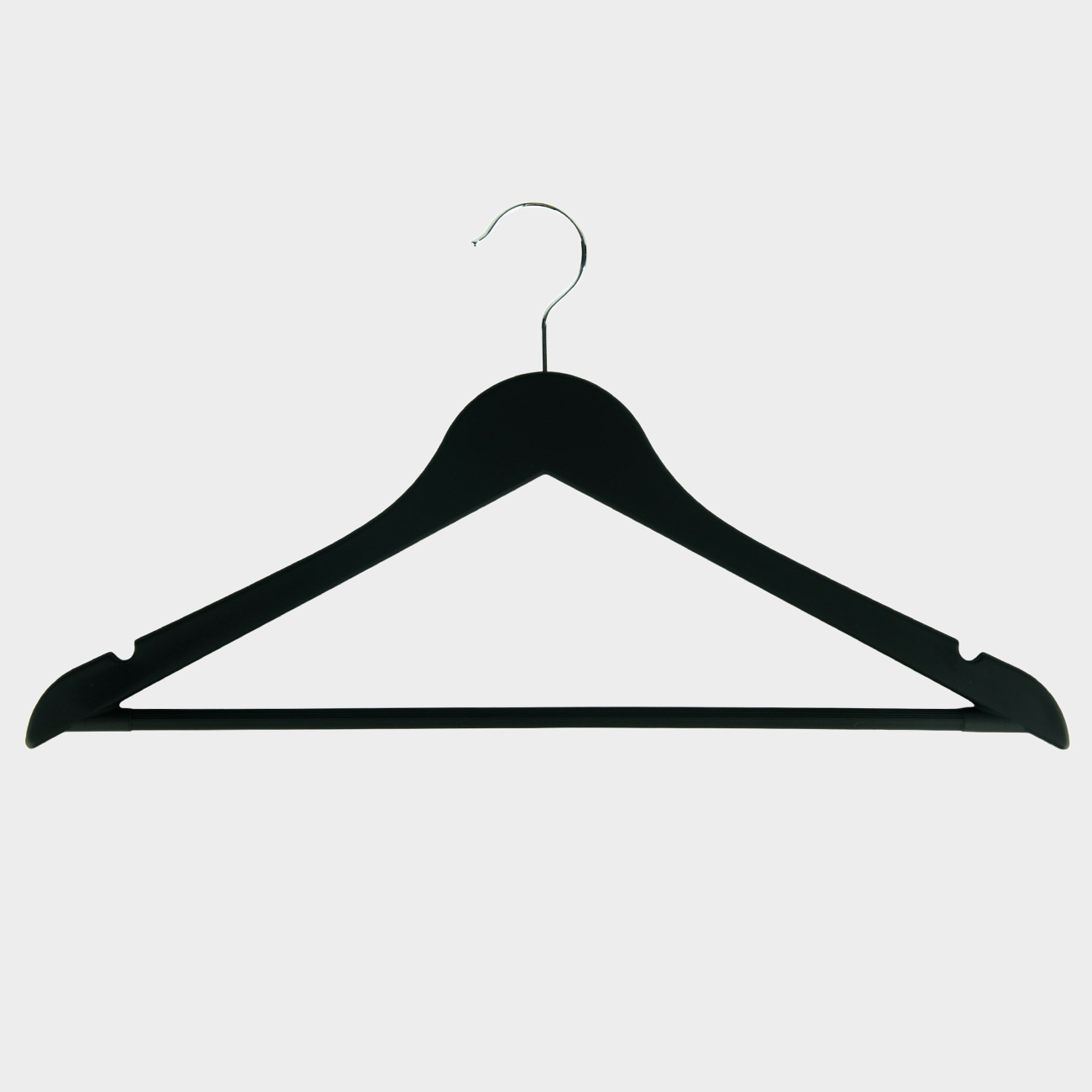 Hanger, 44 cm, 4 pcs, plastic coated, black, Fun house 