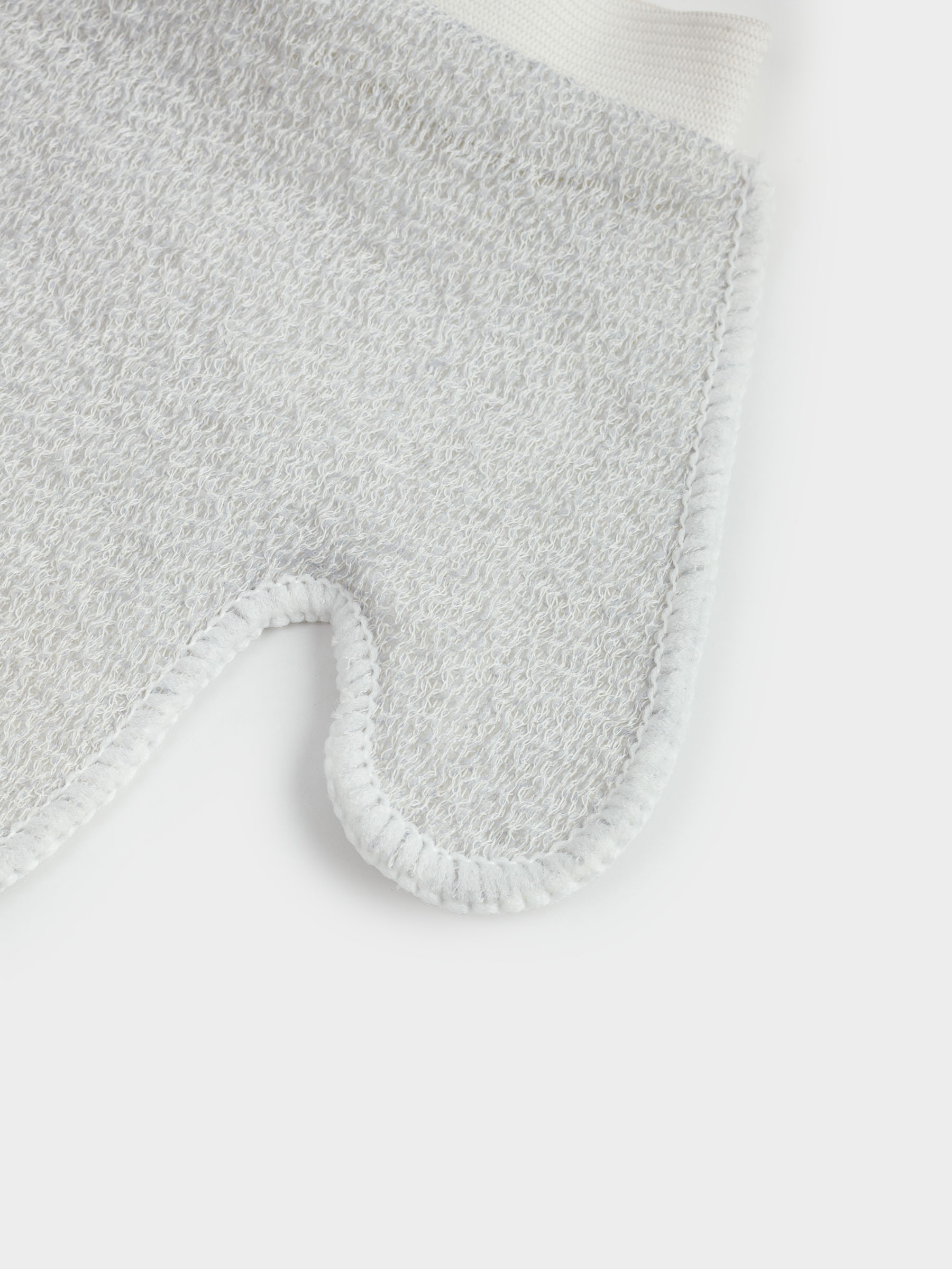 Washcloth-mitten for washing the body, 20x16 cm, nylon / cotton, gray-blue, Unique spa, image-6