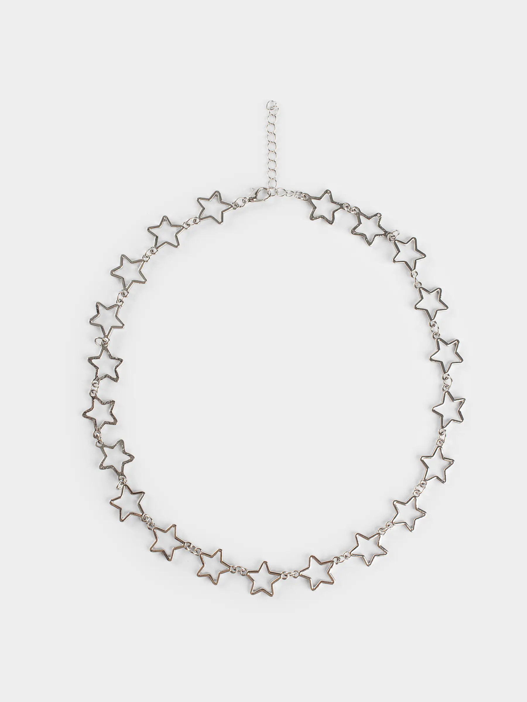Chain, 43 cm, metal, Silver, Stars, Comete
