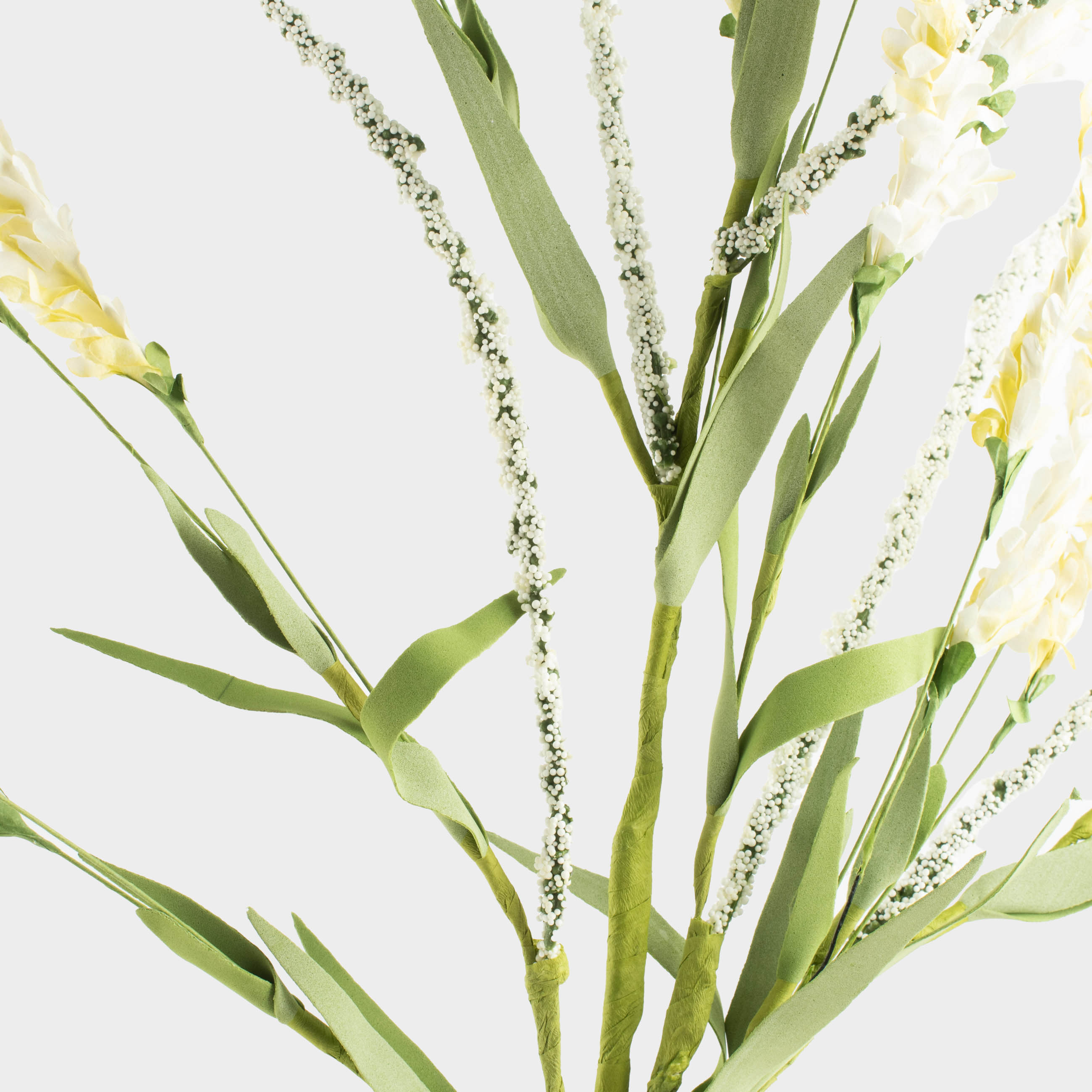 Decorative branch, 58 cm, paper / foam, White spikelets, Flower garden, image-3