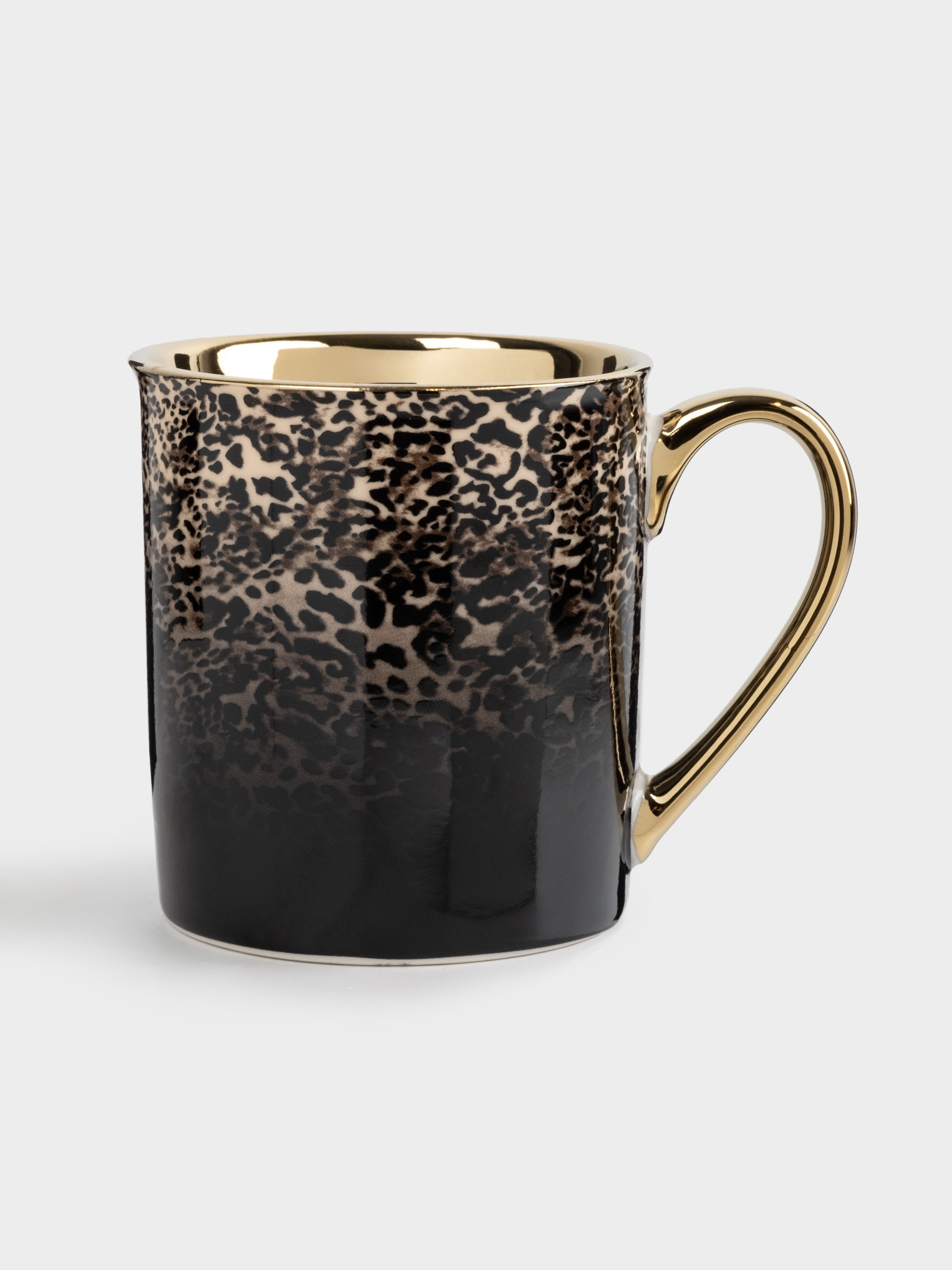 Mug, 300 ml, porcelain N, black and gold, Leopard, Leopard, image-0
