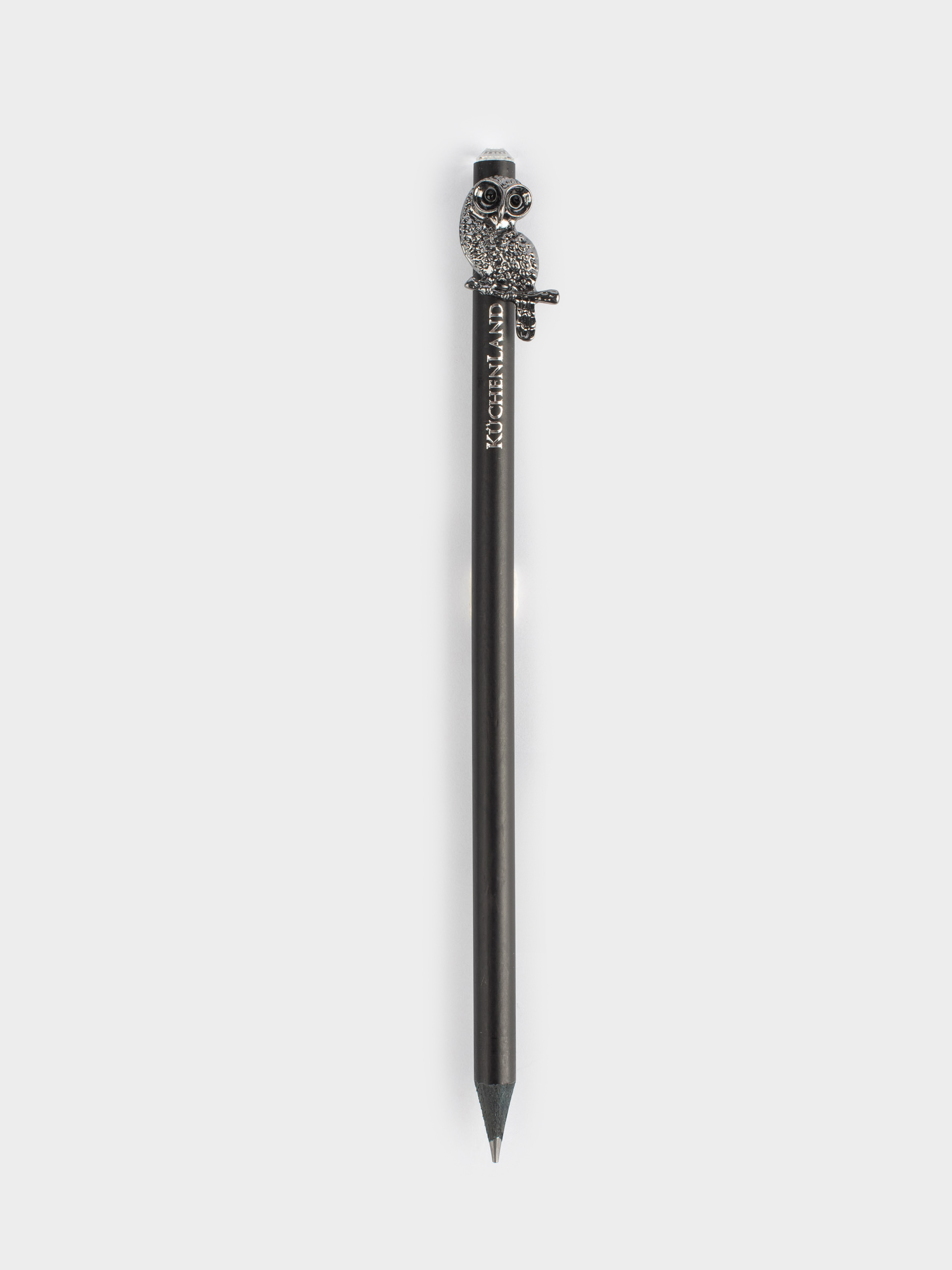 Pencil, 18 cm, black-graphite, with figure, black, Owl, Draw figure, image-1