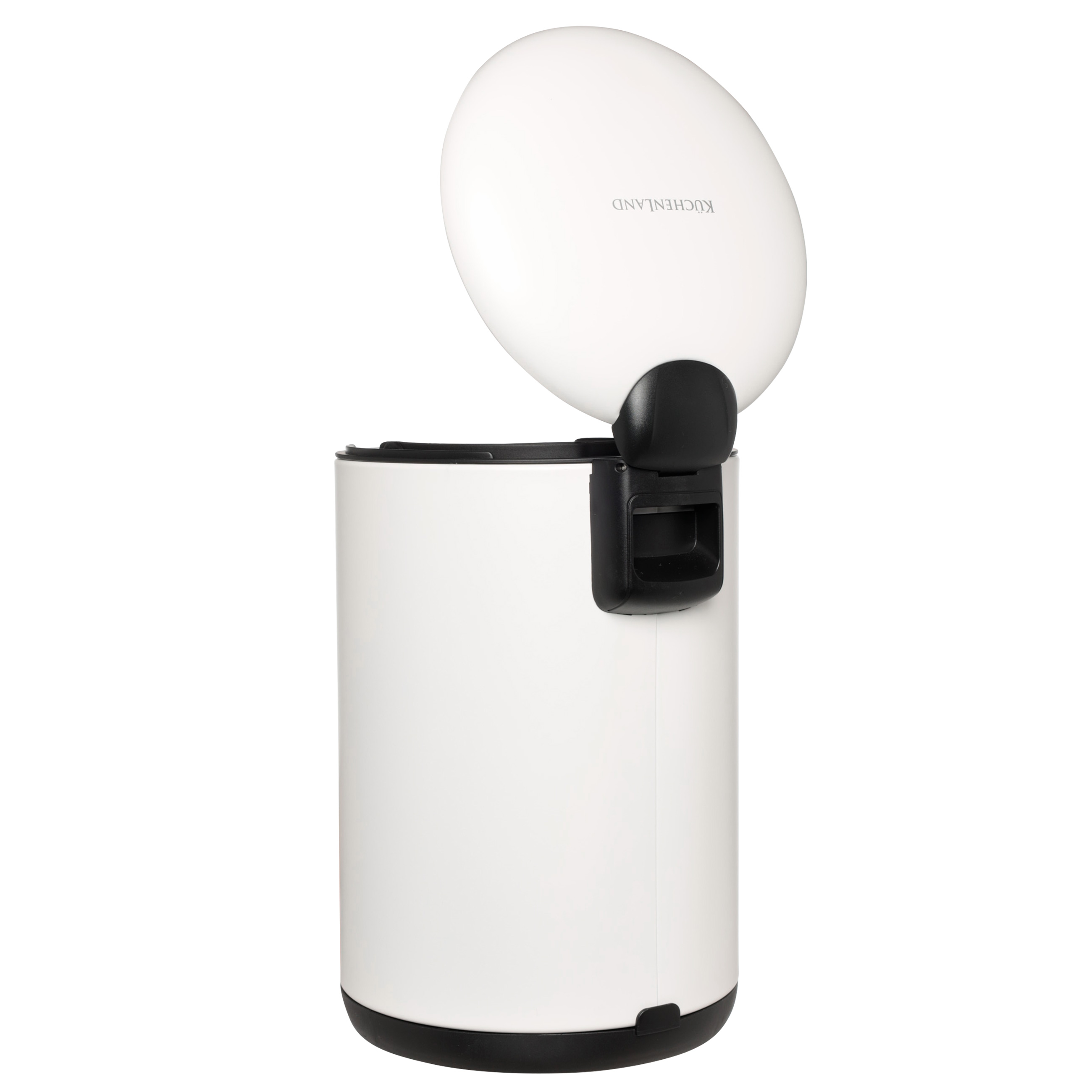 Trash can, 3 l, with pedal, metal, white, Vesta