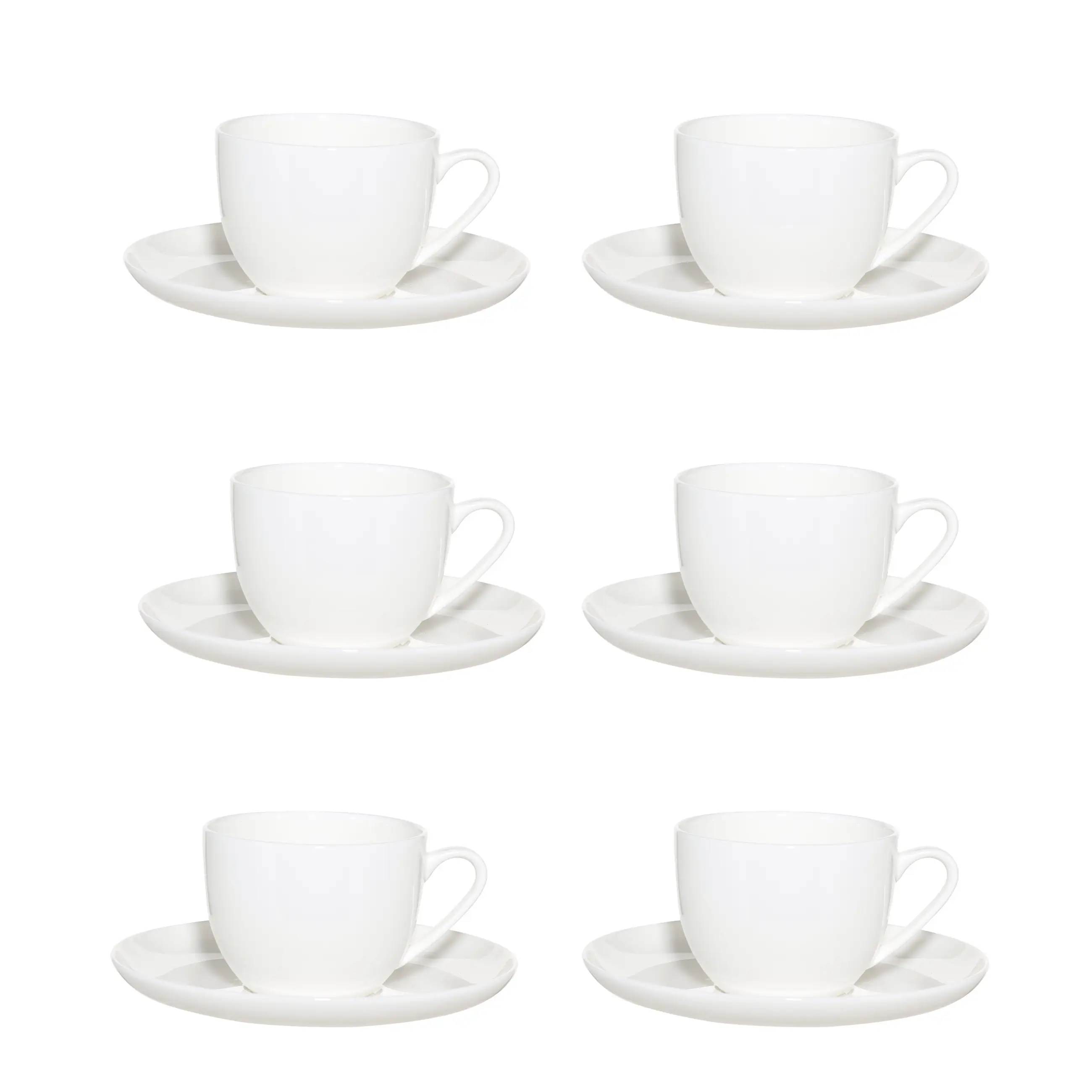 Tea pair, 6 pers, 12 pr, 250 ml, porcelain F, white, Ideal white, image-0