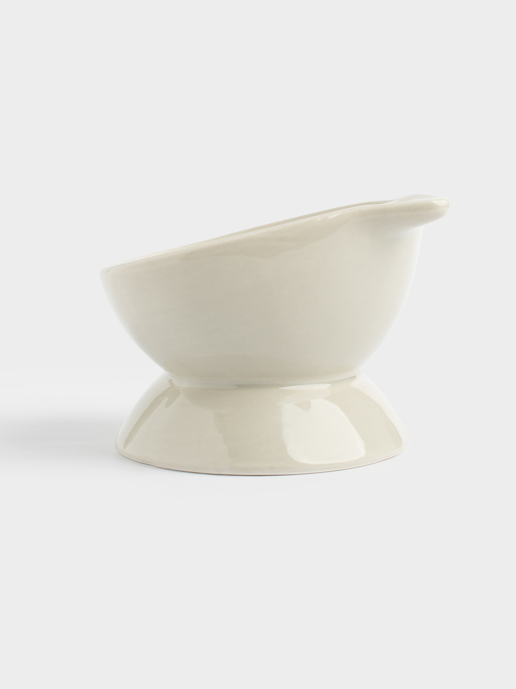 Pet bowl, 12x9 cm, 350 ml, with measuring scale, on a leg, ceramic, grey, Cat, Whiskers, image-4