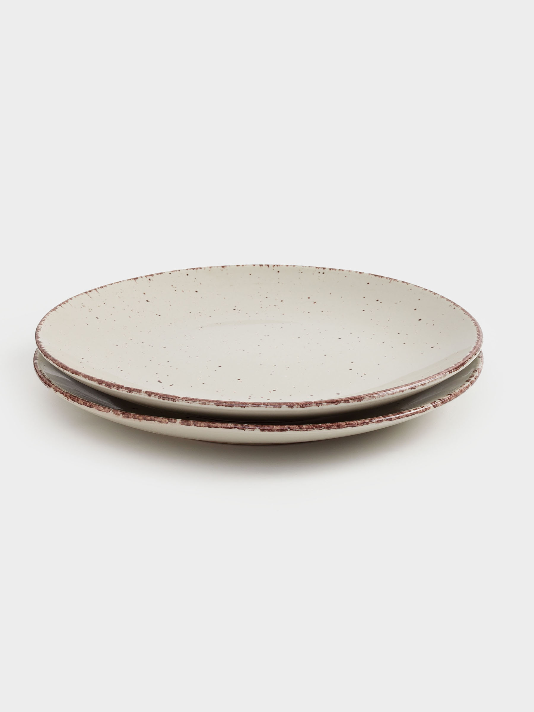Dinner plate, 27 cm, 2 pieces, ceramic, beige, speckled, Speckled, image-2