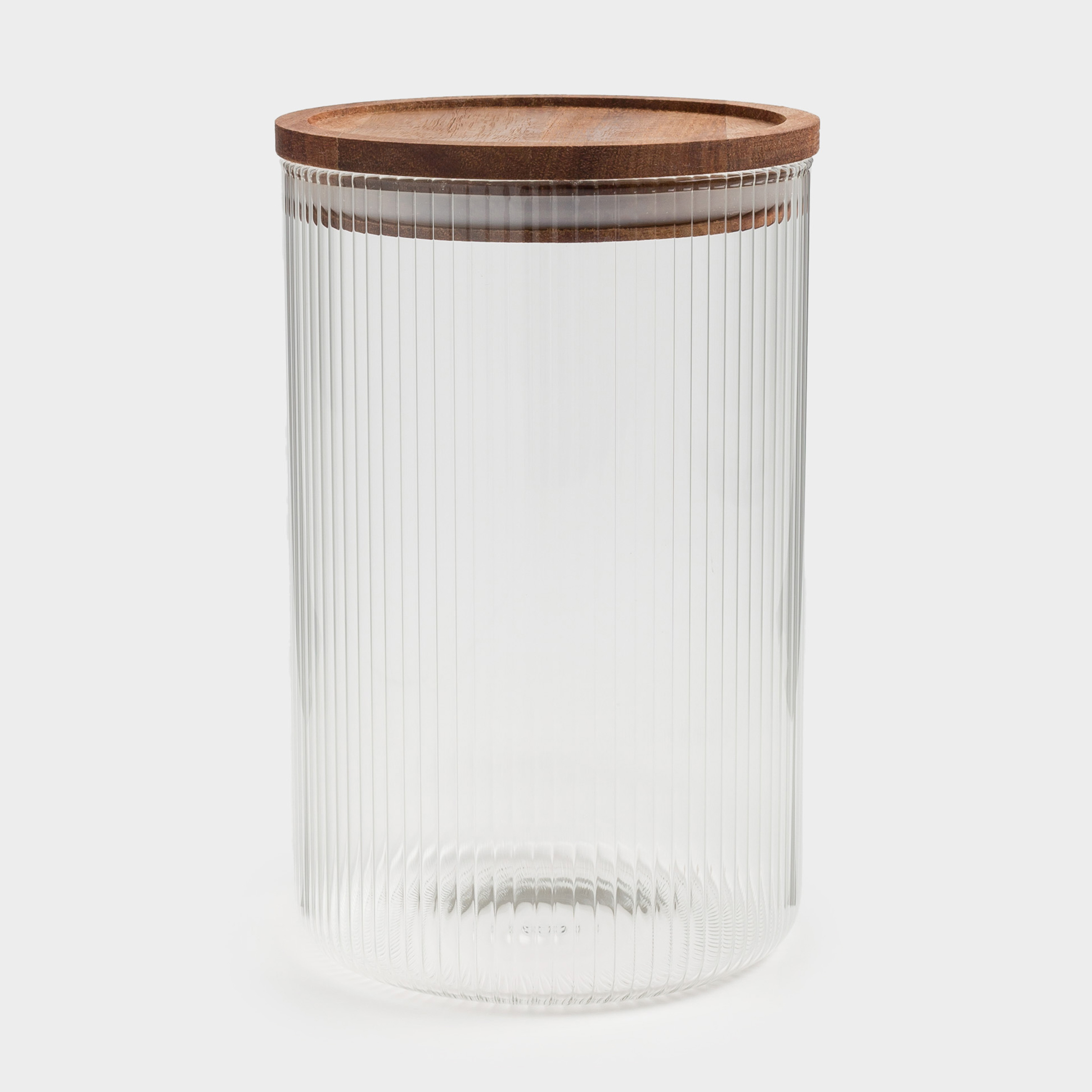 Can for bulk products, 1,2 l, glass B / wood, Ravi wood, image-0