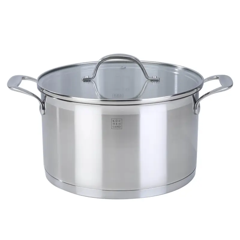 Pot, 24 cm, 6 l, with lid, Silver Stone