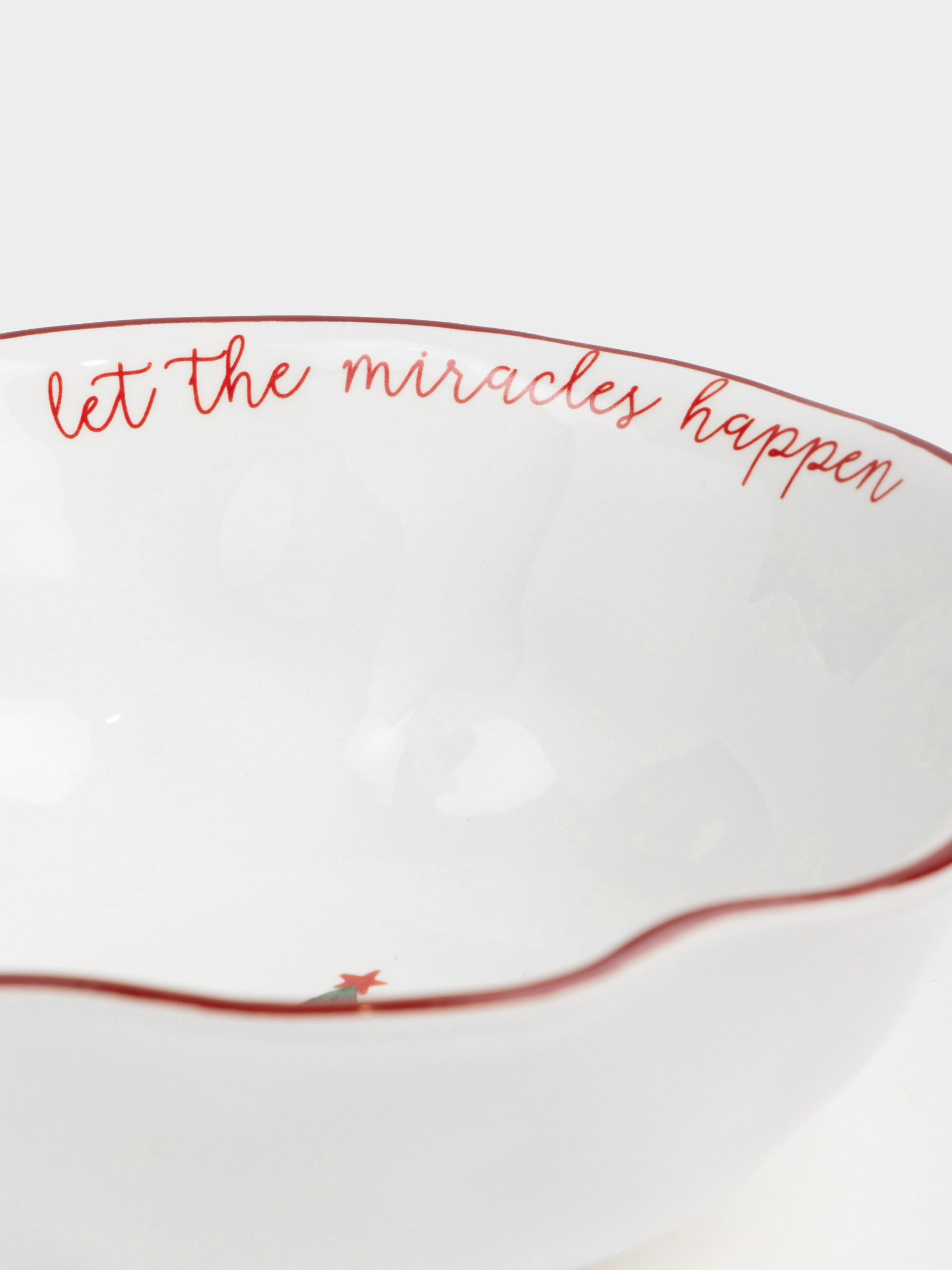 Salad bowl, 21x8 cm, 1 l, ceramic, Christmas tree with bows, Christmas tree, image-4