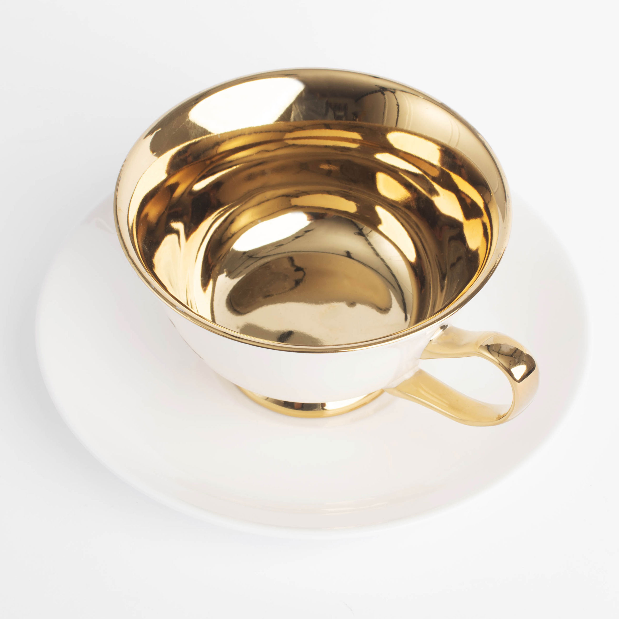 Tea pair, 220 ml, 1 person, 2 items, porcelain N, golden milk, Elegant gold, image-2