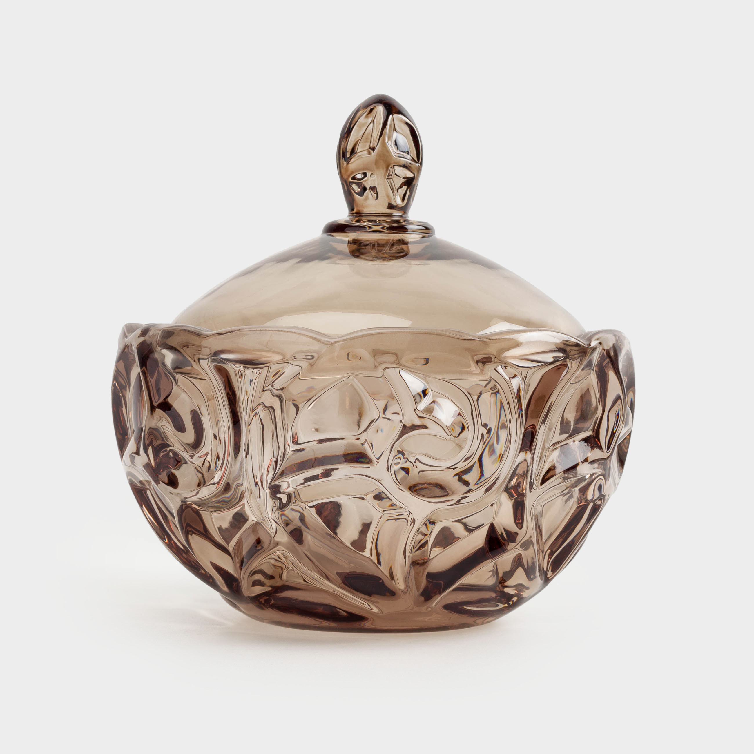 Storage container, 19x17 cm, 1 l, glass R, brown, Patterns, Gala