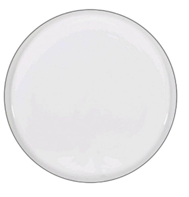 Dining plate, 26 cm, porcelain F, white, Ideal silver