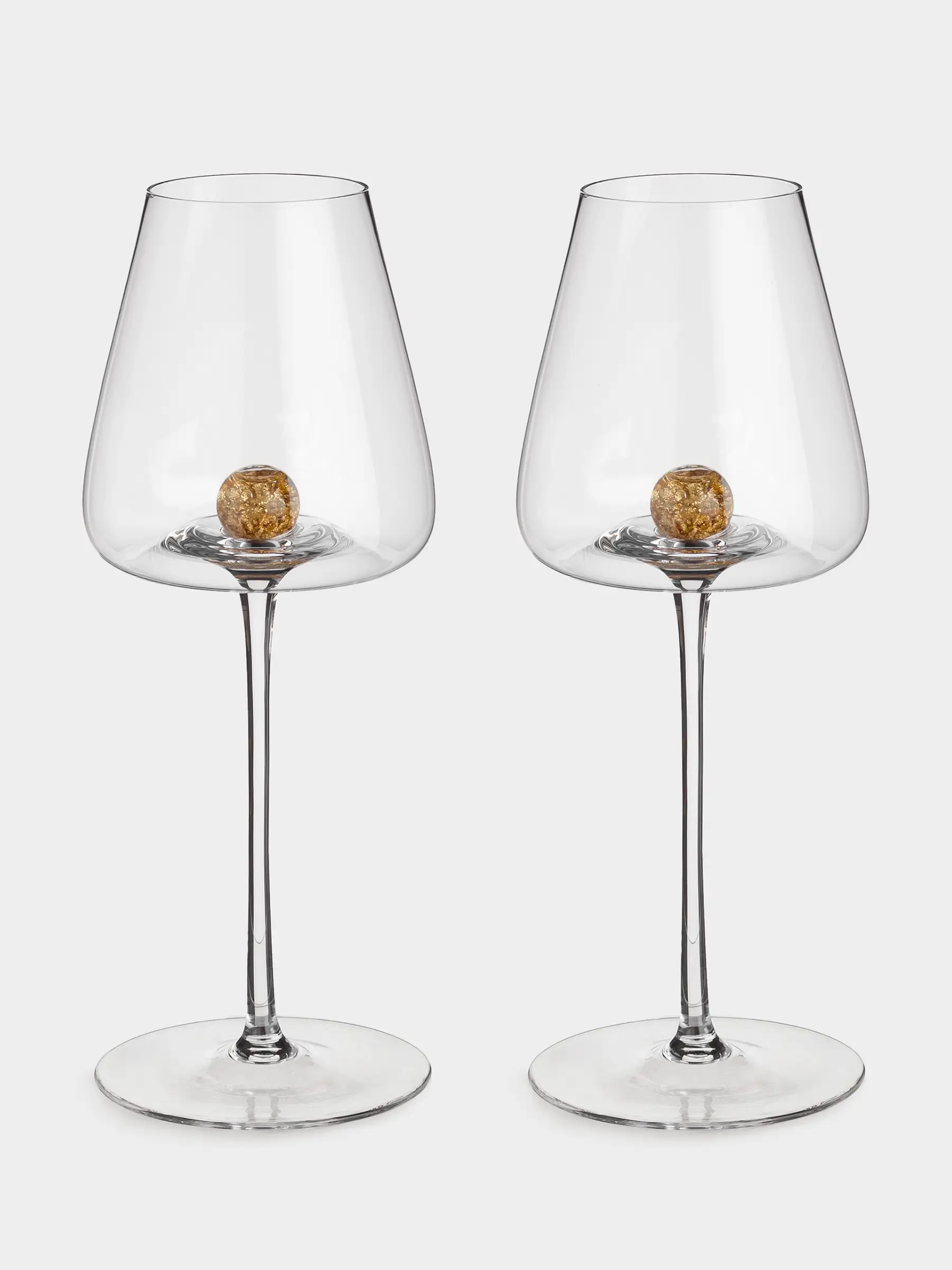 Drinking glass, 480 ml, 2 pcs, Crystal glass, Amber ball, Sorento, image-0
