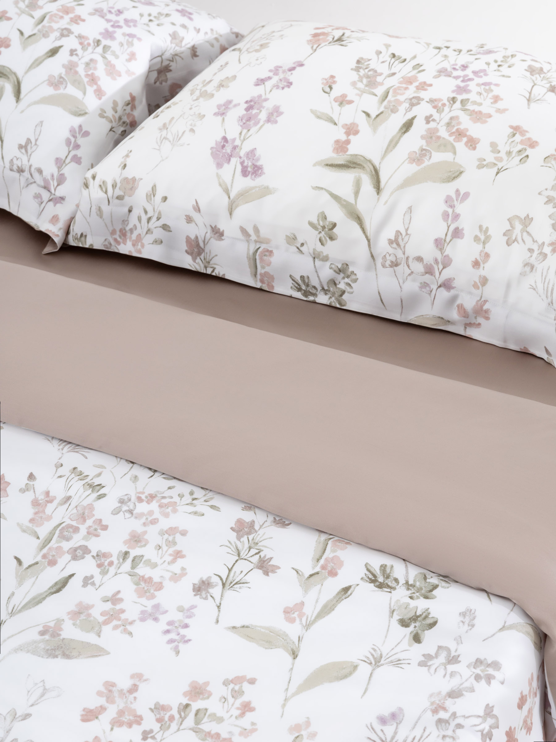 Bed linen set, euro, tencel 300 TC, milky beige, Branches, Tencel, image-4