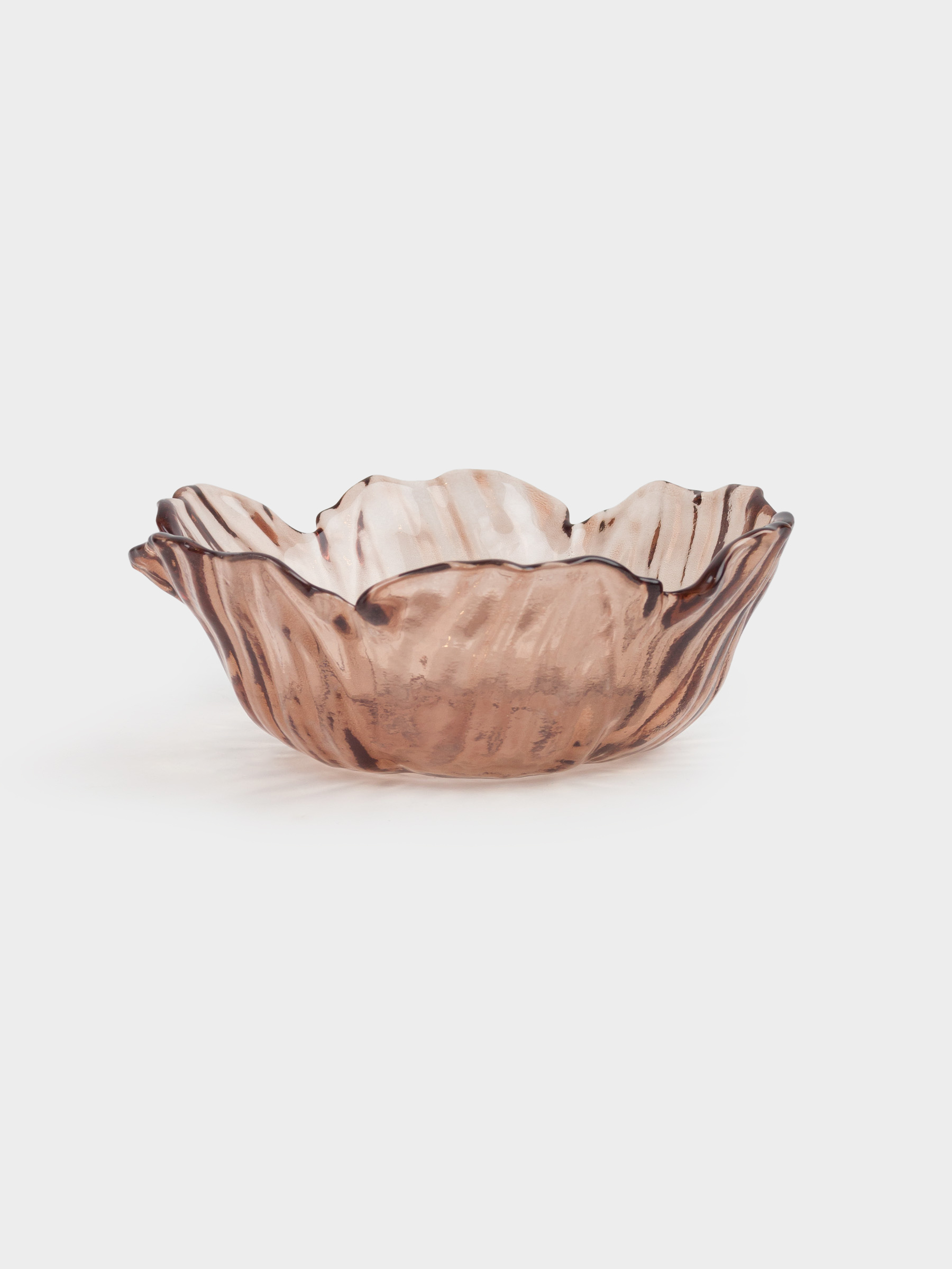 Salad bowl, 15x6 cm, 300 ml, glass, brown, Flower, Sahara, image-0