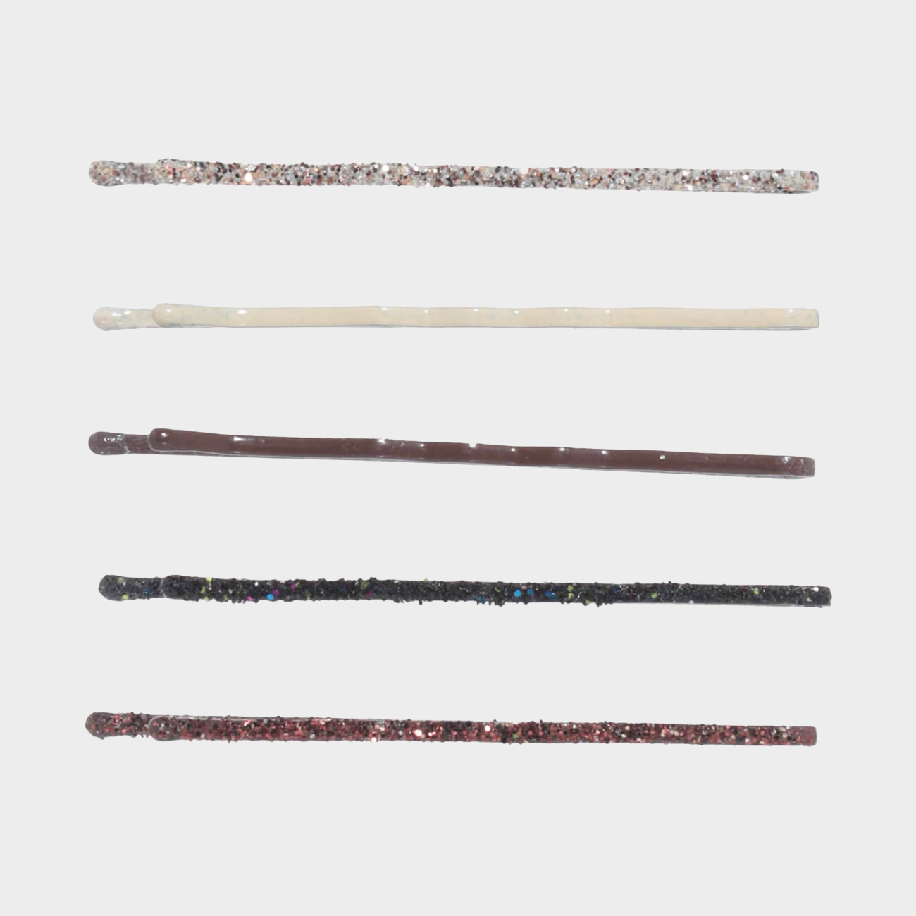 Hair clip, 6 cm, 30 pcs, metal, brown mix, Invisible, Basic