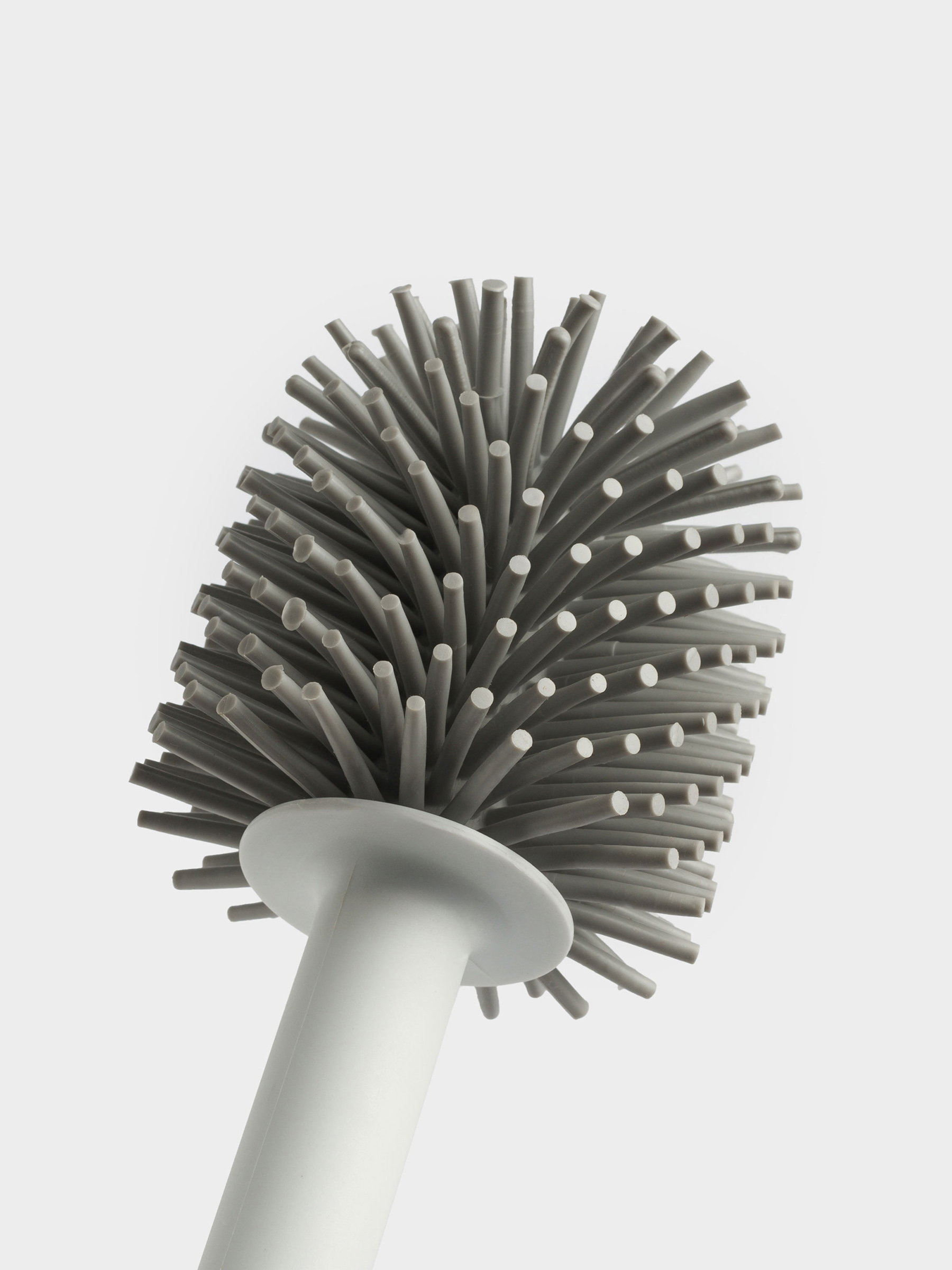 Toilet brush, 41 cm, with stand and detergent dispenser, rubber/plastic, grey-white, Click, image-3
