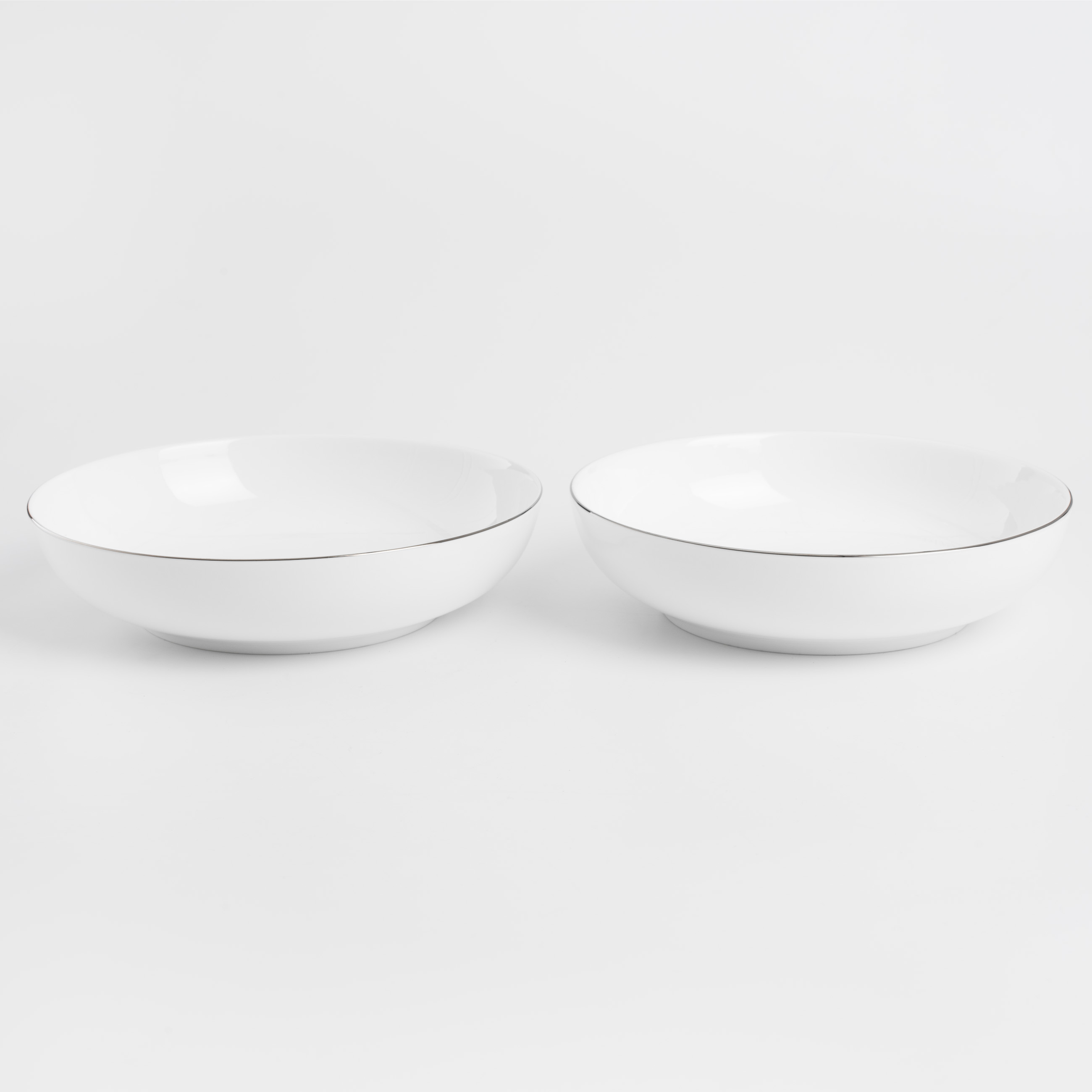 Soup plate, 20x4 cm, 2 pieces, porcelain F, white, Ideal silver