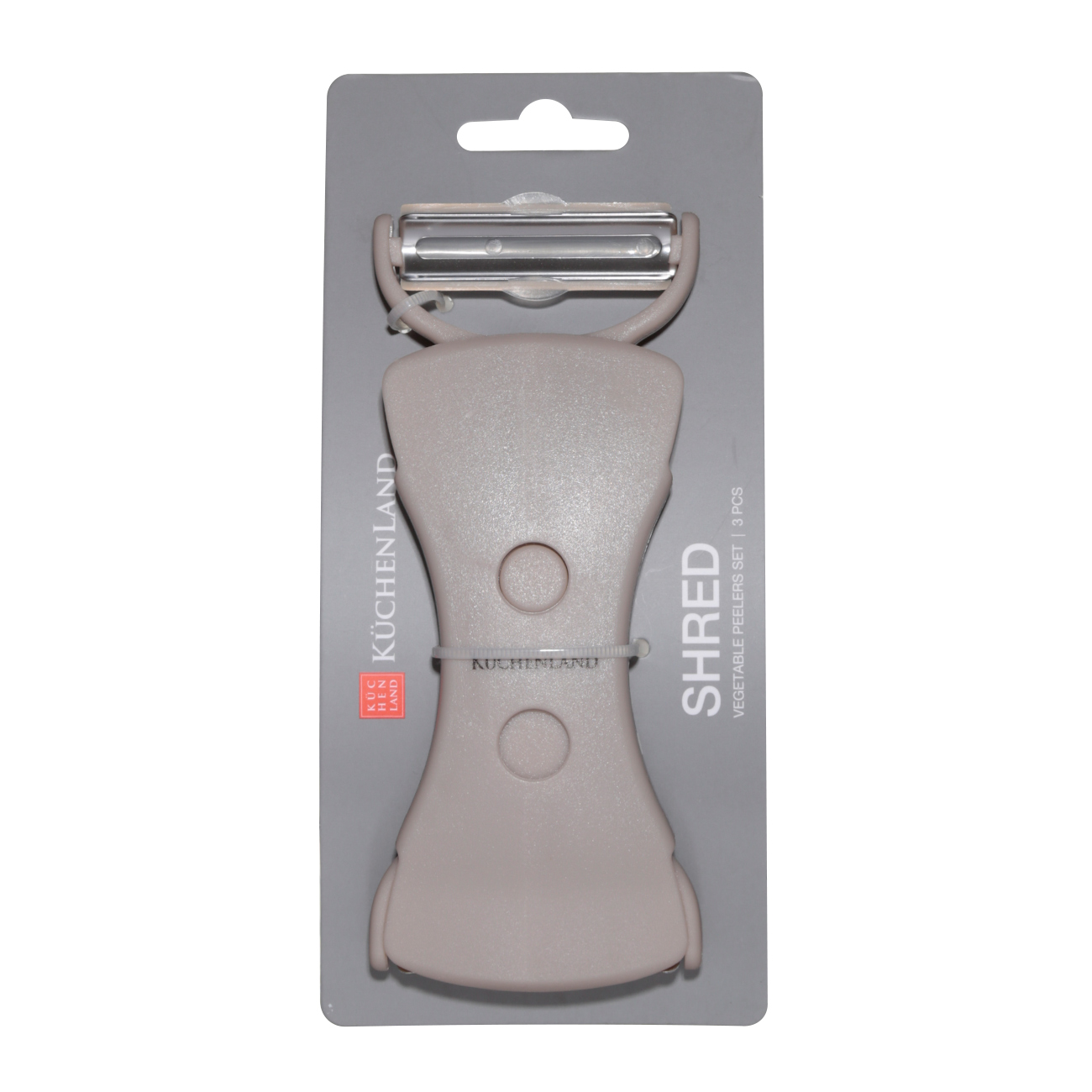 Vegetable peeler, 13 cm, double-sided, plastic / steel, beige, Shred